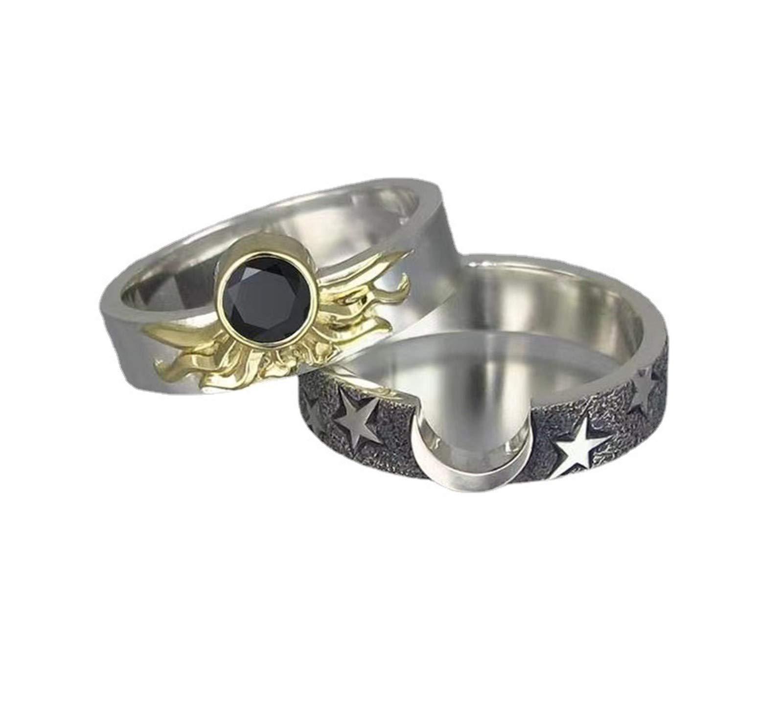 Double Layer Silver Moon & Heart Star Rings for Women and Men - Elegant Minimalist Jewelry for Everyday Wear, Date Nights, and Gifts