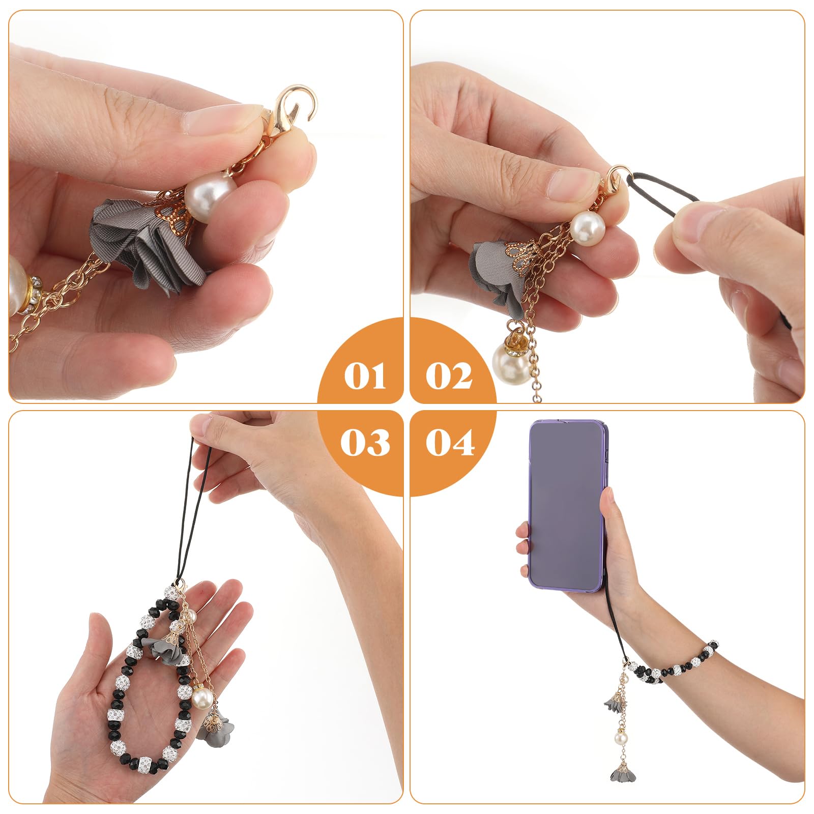 Creative Crystal Flower Phone Strap - Non-Slip Lanyard for Phones & Keys | Perfect for Work & Travel