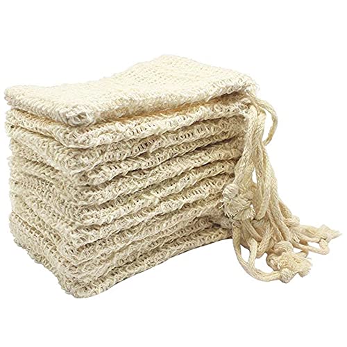 Giilayky 30-Pack Natural Sisal Soap Saver Pouch - Exfoliating Soap Holder for Shower & Bath - Eco-Friendly Soap Bag for Gentle Skin Exfoliation & Storage