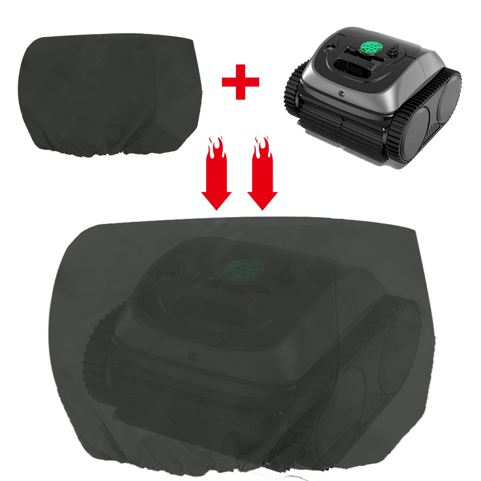 Keyrank Waterproof & UV Resistant Protective Cover for Cordless Robotic Pool Cleaners - Compatible with Above Ground & Inground Automatic Pool Vacuums | Outdoor Machine Protection for All Seasons
