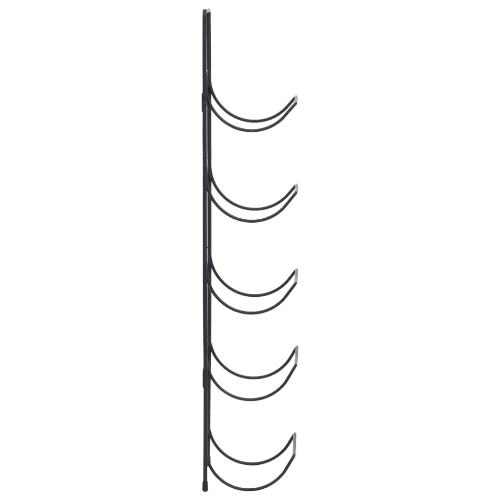 vidaXL Wall Mounted 5-Bottle Wine Rack - Durable Black Iron Wine Storage - Space Saving Home Bar Decor - Perfect for Kitchen, Dining Room & Wine Cellar Organization