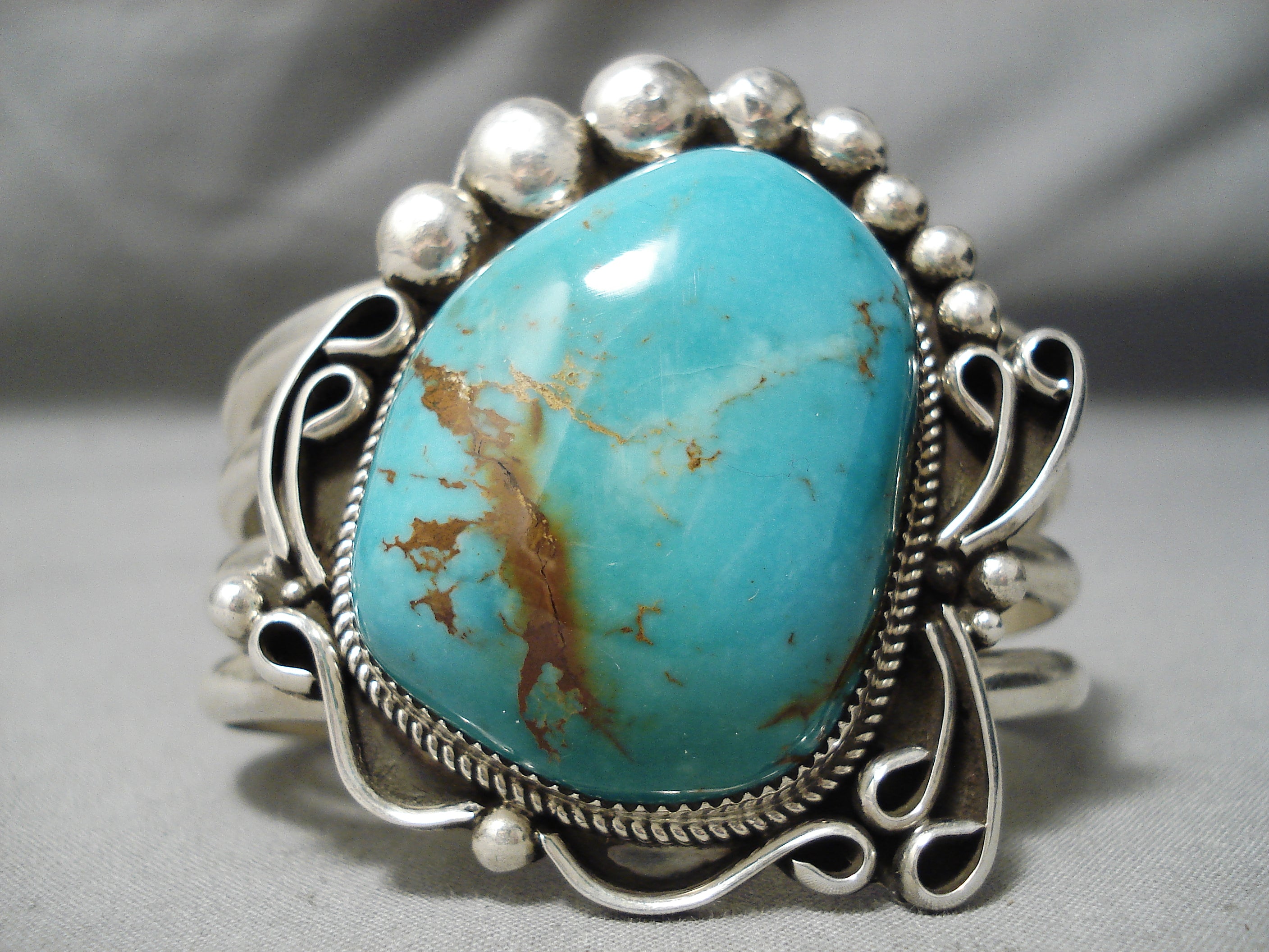 Vintage Native American Navajo Royston Turquoise Sterling Silver Bracelet for Women - Handmade Jewelry for Boho Fashion, Gift Giving & Special Occasions