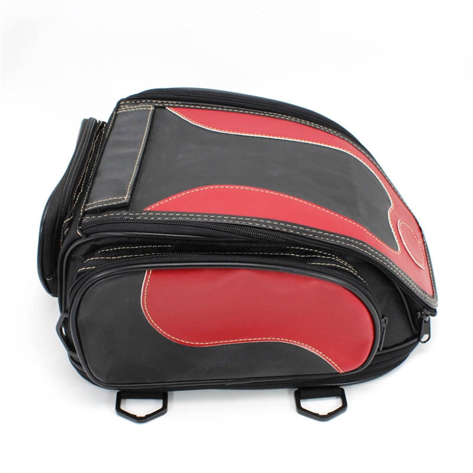 VAHLBRUCH Vintage Leather Motorcycle Saddle Bag for Men - Waterproof Rear Seat Tail Bag & Convertible Shoulder Bag - Durable Motorbike Storage (Red) - Perfect for Road Trips, Commuting & Adventure Riding
