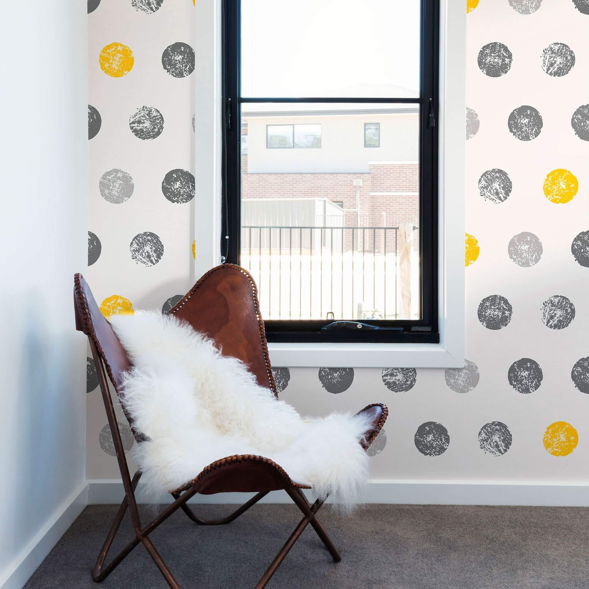 Yellow and Grey Geometric Peel and Stick Removable Wallpaper for Teens - Self-Adhesive Wall Decal for Bedroom, Dorm Room, and Nursery Decor