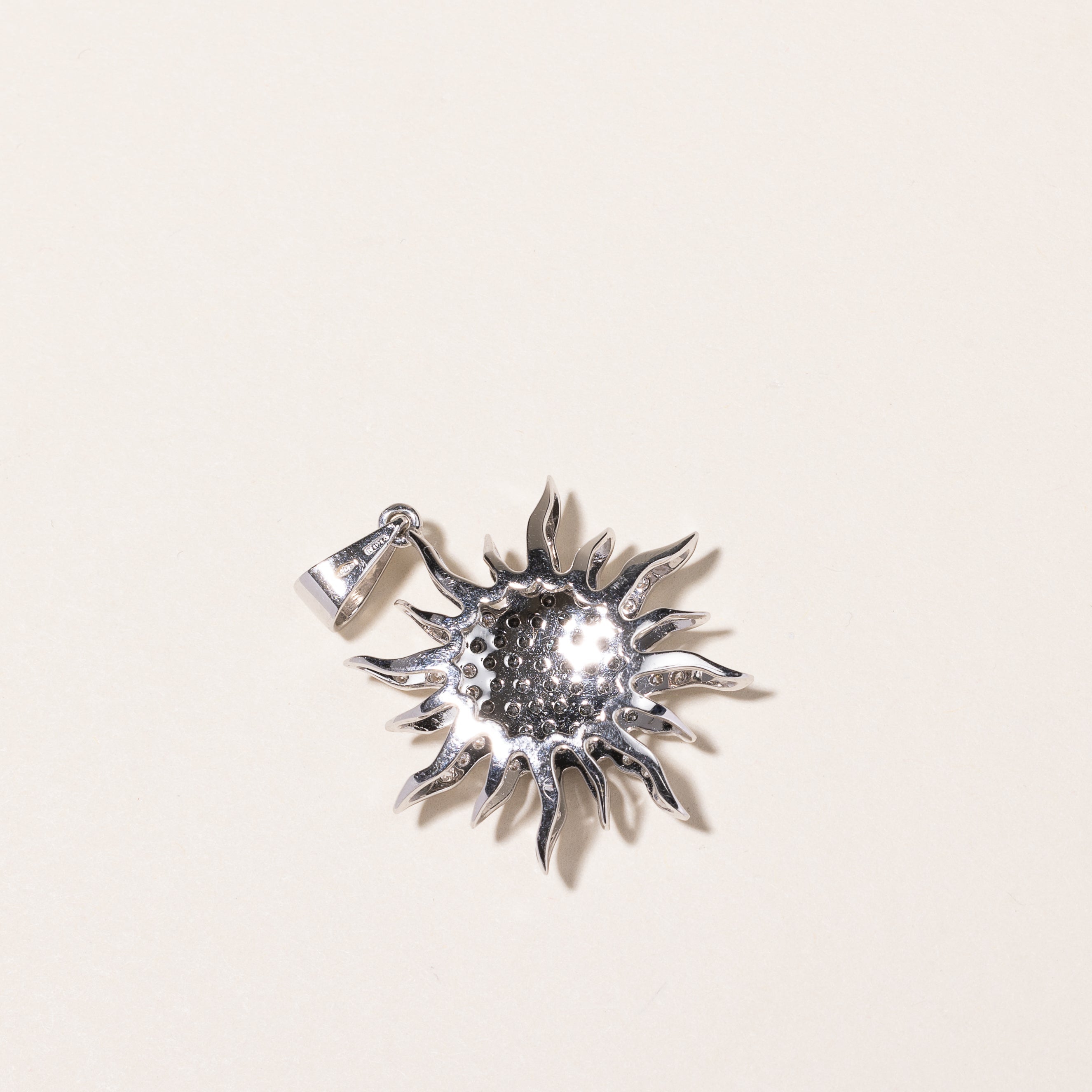 18K White Gold Diamond Sun Pendant Necklace - 0.54 Carat Total Weight (CTW) | Elegant Jewelry Gift for Women | Perfect for Birthdays, Anniversaries & Special Occasions