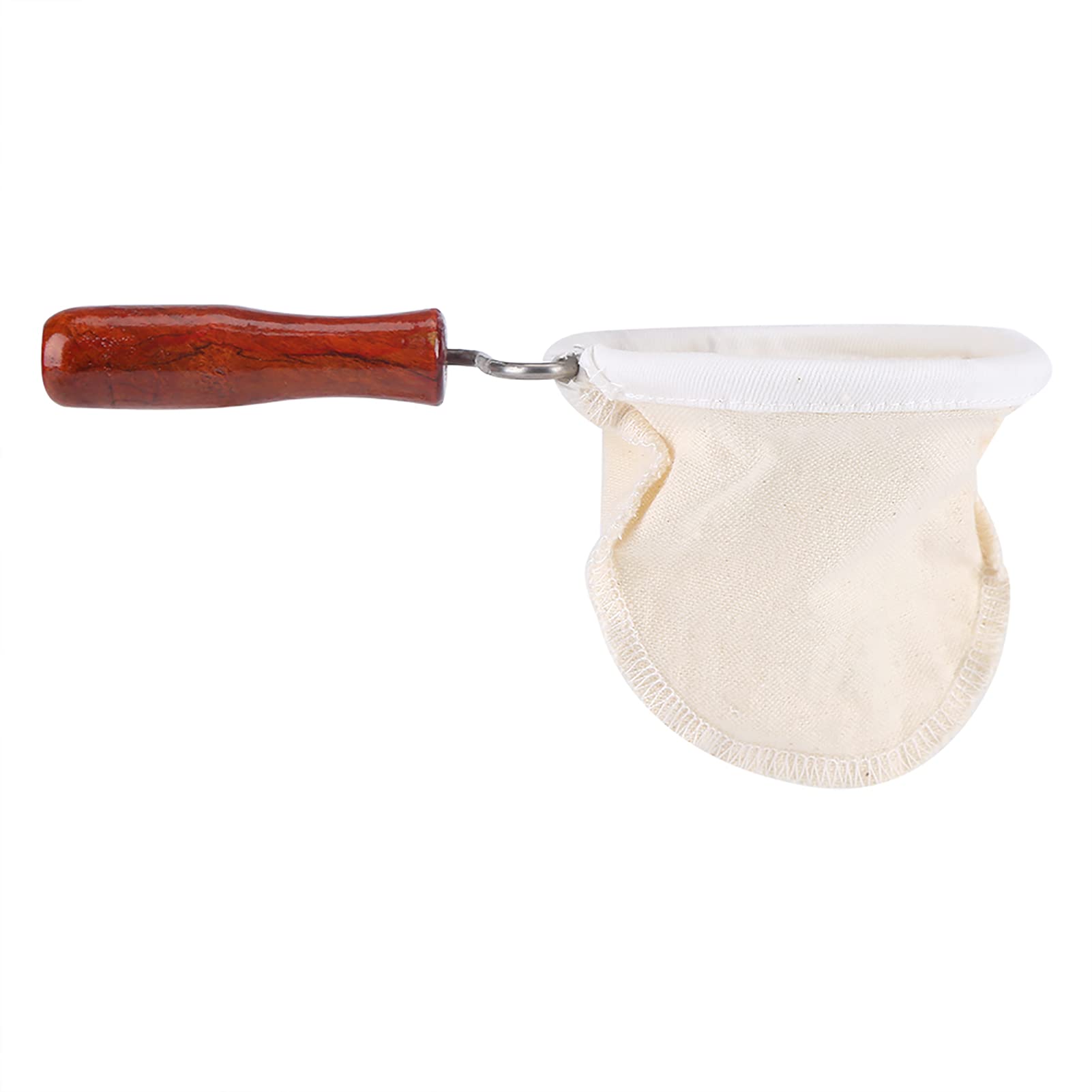 Reusable Cloth Coffee Filter with Wood Handle - Handmade for Pour Over Brewing