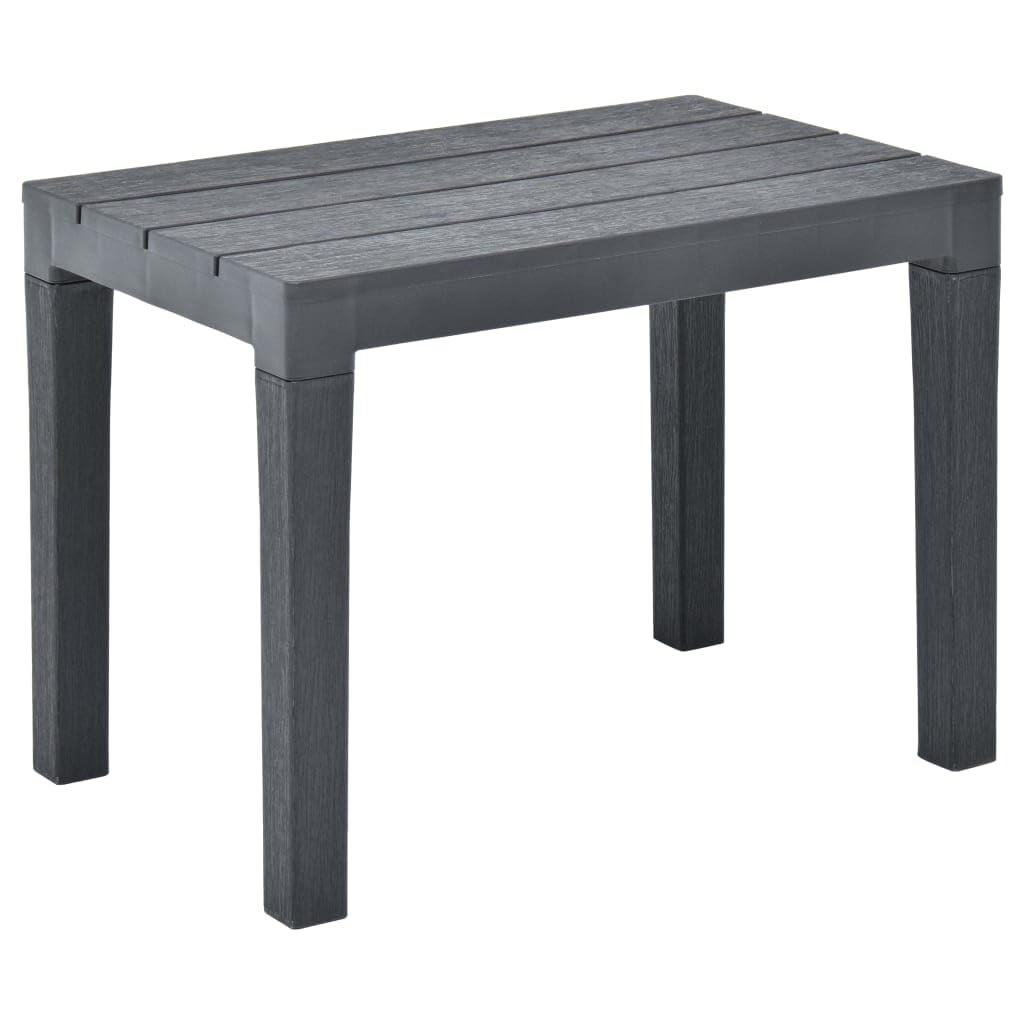vidaXL Set of 2 Patio Benches - Anthracite Plastic Outdoor Furniture with Weather-Resistant Wood Look Finish | Lightweight, Low Maintenance & Easy to Clean | Perfect for Garden, Deck, Backyard or Poolside Relaxation
