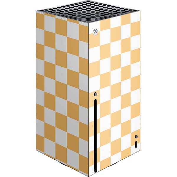 Skinit Custom Gaming Skin for Xbox Series X Console - Yellow & White Checkerboard Design | Protective Vinyl Decal | Perfect for Gamers & Collectors