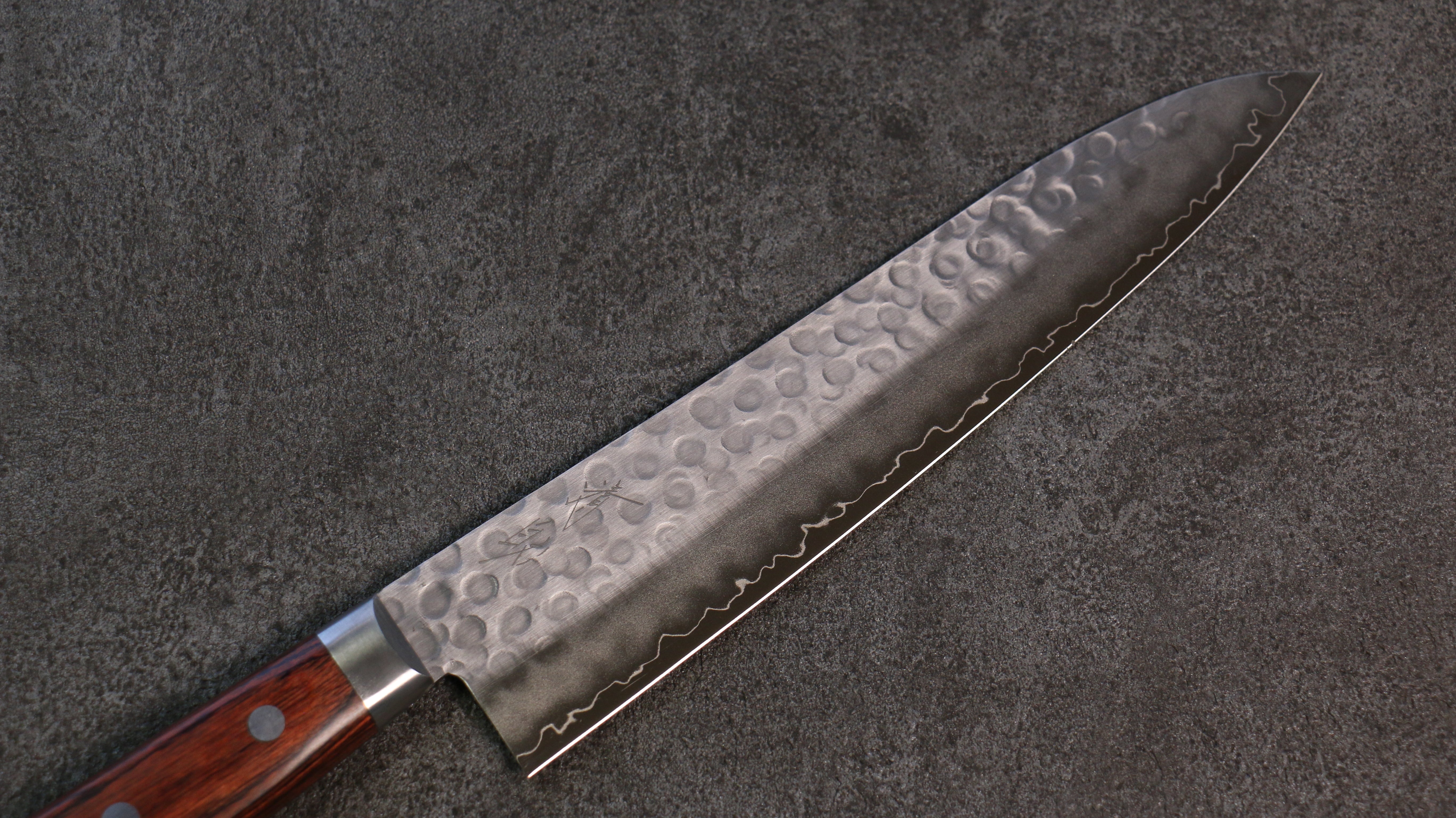 Premium Seisuke Swedish Steel Hammered Gyuto Chef Knife 210mm with Mahogany Handle - Perfect for Professional Chefs & Home Cooking