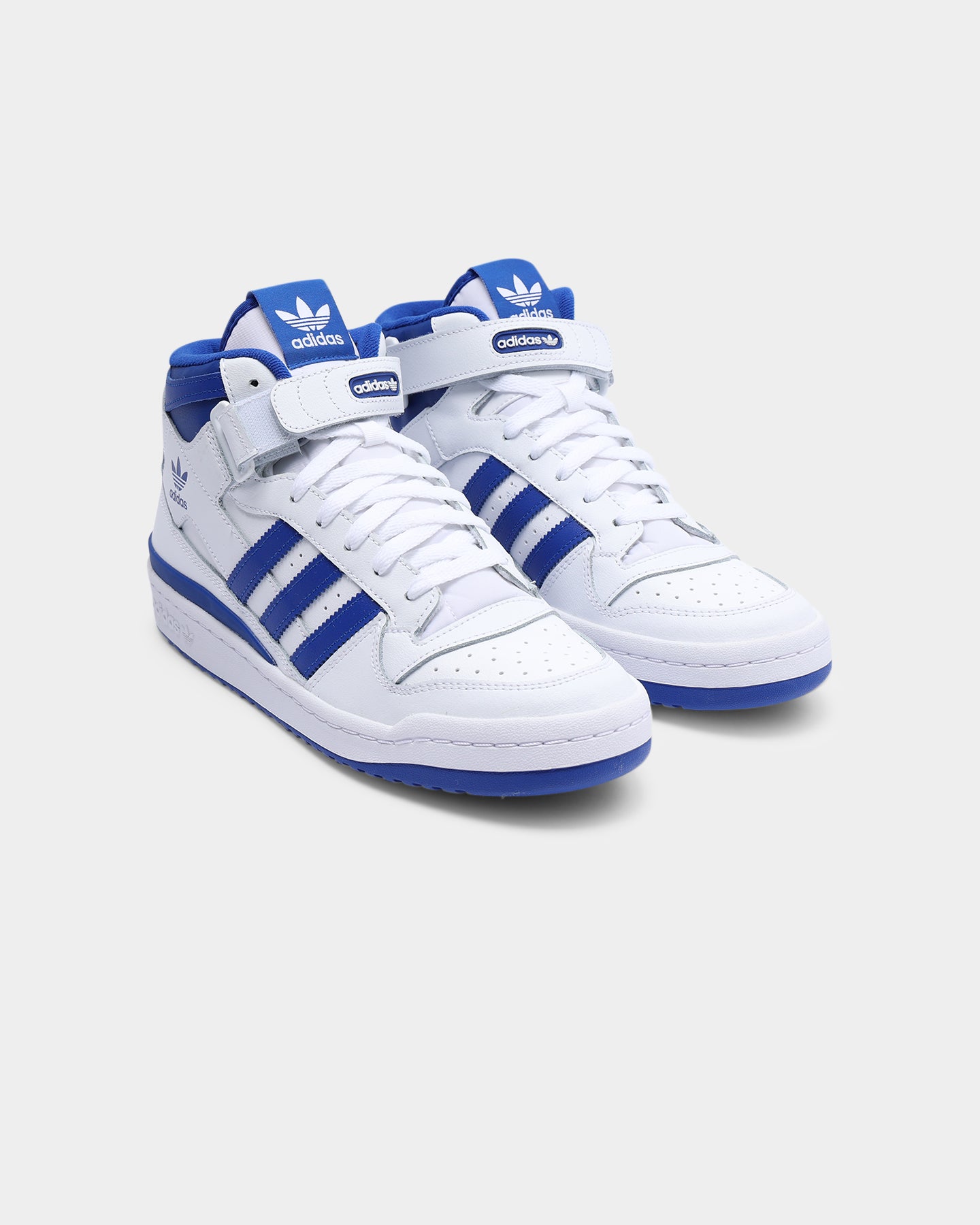 Adidas Men's Forum Mid Sneakers - Cloud White / Royal Blue / Cloud White | Basketball & Casual Shoes for Men | Perfect for Streetwear & Gym Workouts