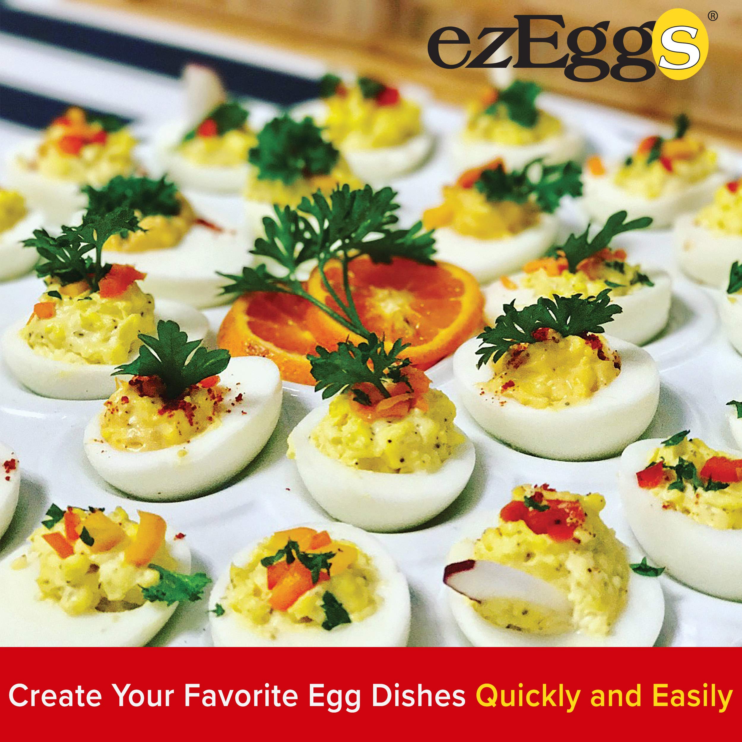 EZ EGGS Hard Boiled Egg Peeler - 5 Egg Capacity Handheld Kitchen Tool for Fast & Easy Egg Shell Removal (As Seen on TV) | Perfect for Meal Prep, Salads & Quick Breakfasts