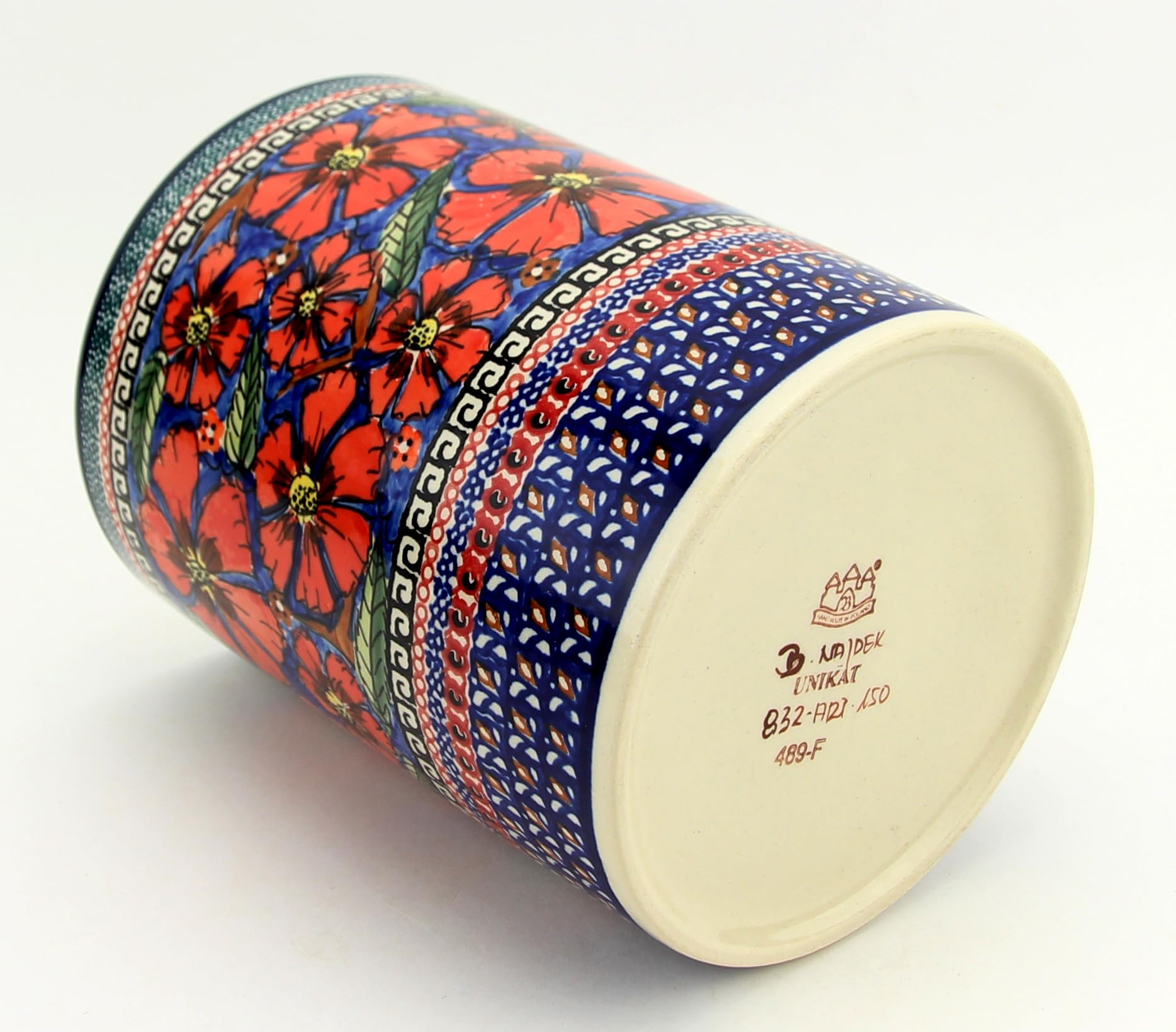 Handmade Polish Pottery Kitchen Utensil Holder - Large 7