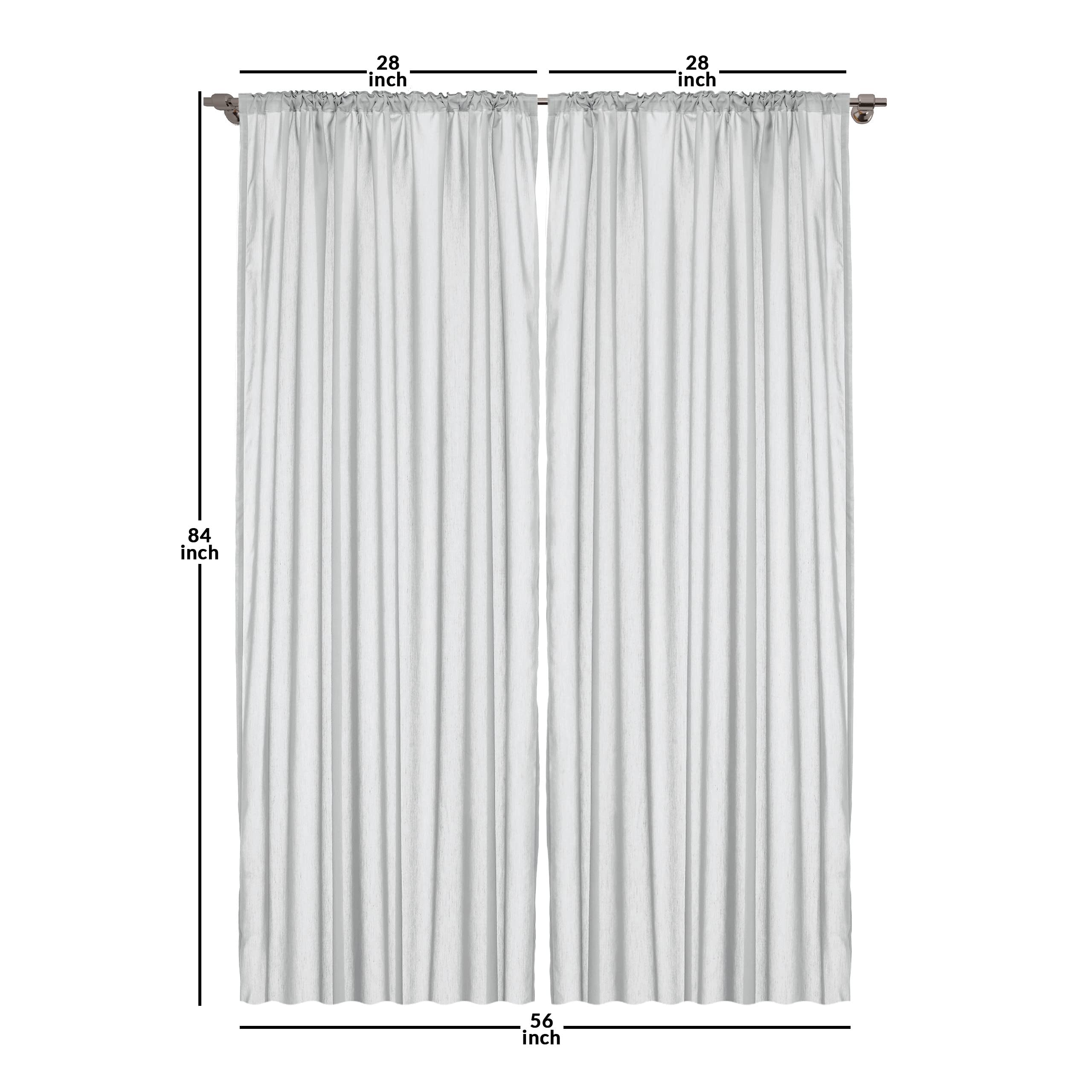 Ambesonne Yellow White Curtains, Abstract Geometric Window Panels 28x84