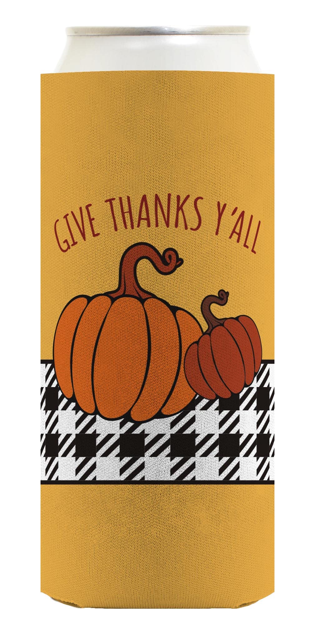 48-Pack Ultra Slim White Can Coolers - Thanksgiving Fall Party Decorations with 'Give Thanks Y'all' Design | Perfect for Holiday Gatherings, Tailgates & Seasonal Celebrations