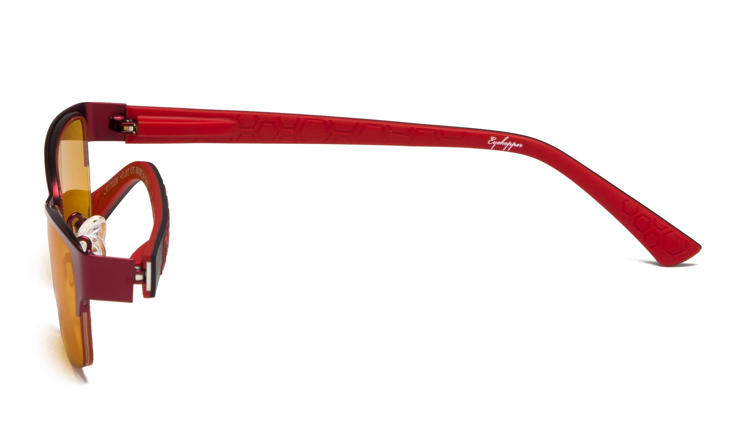 Eyekepper Anti-Blue Light Computer Gaming Glasses - 96.9% Blue Light Blocking, Orange Tinted Lenses for Eye Strain Relief & Better Sleep - Optical Frame for Women (Red, +0.00) - Perfect for Gaming, Office Work & Nighttime Screen Use