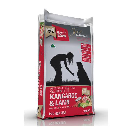 MEALS FOR MUTTS Premium Dry Dog Food - Kangaroo & Lamb Recipe for Adult Dogs - 20kg Bag - High Protein Grain-Free Kibble for Active Dogs & Sensitive Stomachs - Perfect for Daily Feeding & Training Treats