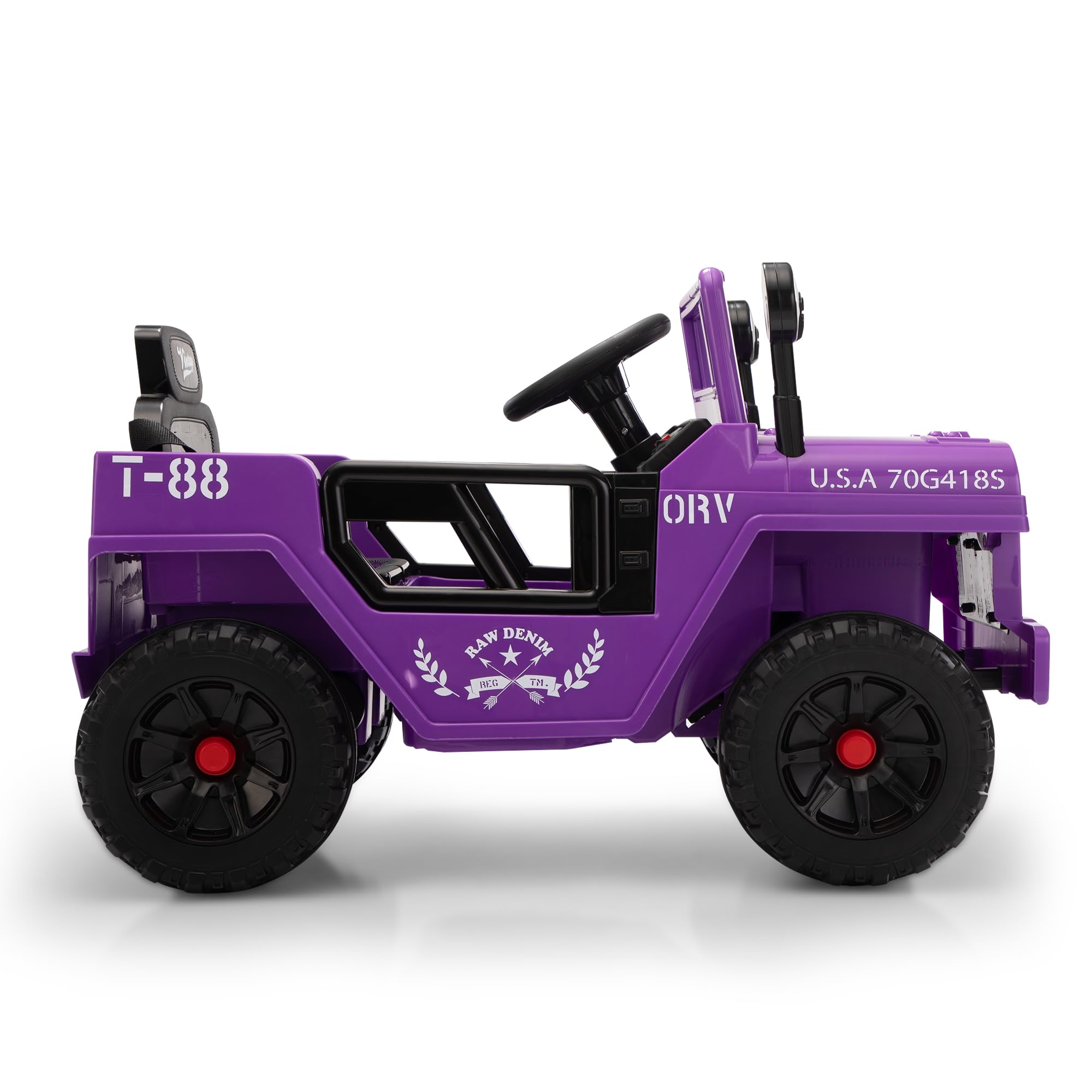 TOBBI 12V Kids Ride On Truck - Electric Powered Toy Car for Toddlers Ages 3-6 with Off-Road Wheels, Suspension, Horn & LED Lights - Perfect Birthday & Christmas Gift for Boys & Girls - Great for Indoor & Outdoor Play (Purple)