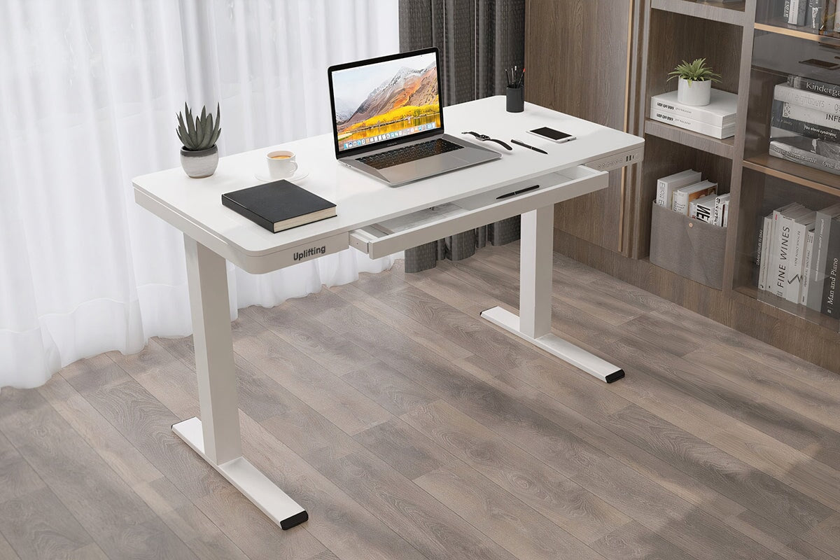 Uplifting Tango Electric Sit Stand Desk - Adjustable Height Standing Desk for Home & Office - Ergonomic Workstation for Better Posture & Productivity | Perfect for Remote Work, Gaming & Study Setup