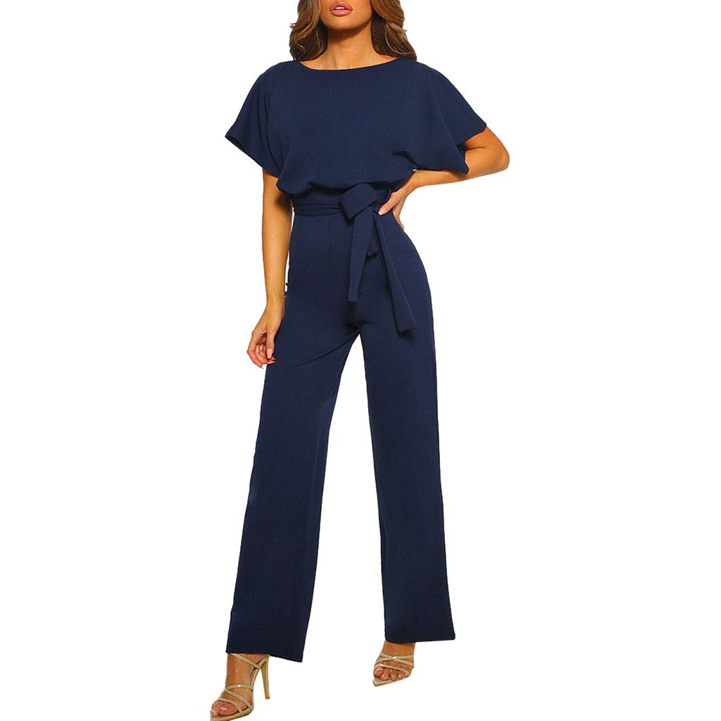 PEGONE Women's Casual Loose Long Overalls - Wide Leg Party Jumpsuit for Club Wear, Street Style & Night Out | Comfortable Straight Leg Romper for Women