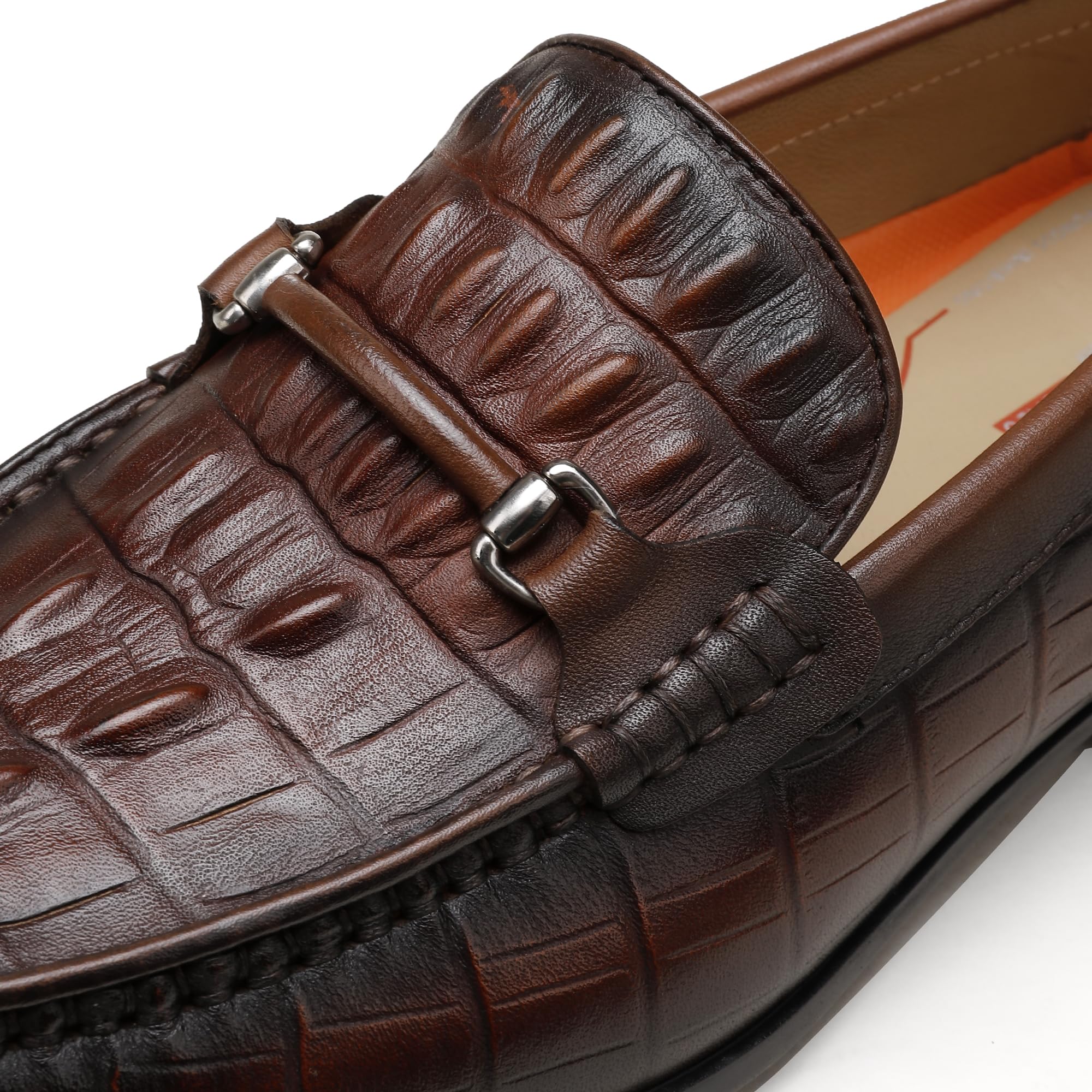 Premium Men's Leather Dress Shoes - Black Crocodile Print Business Loafers for Formal & Casual Wear | Slip-On Comfort for Office, Parties & Special Events