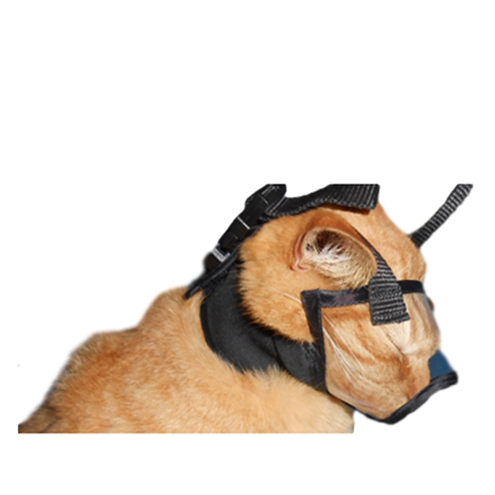 Veterinary Cat Muzzle for Safe Dental Exams & Grooming - Soft Breathable Pet Mouth Cover for Vet Visits, Teeth Cleaning & Nail Trimming
