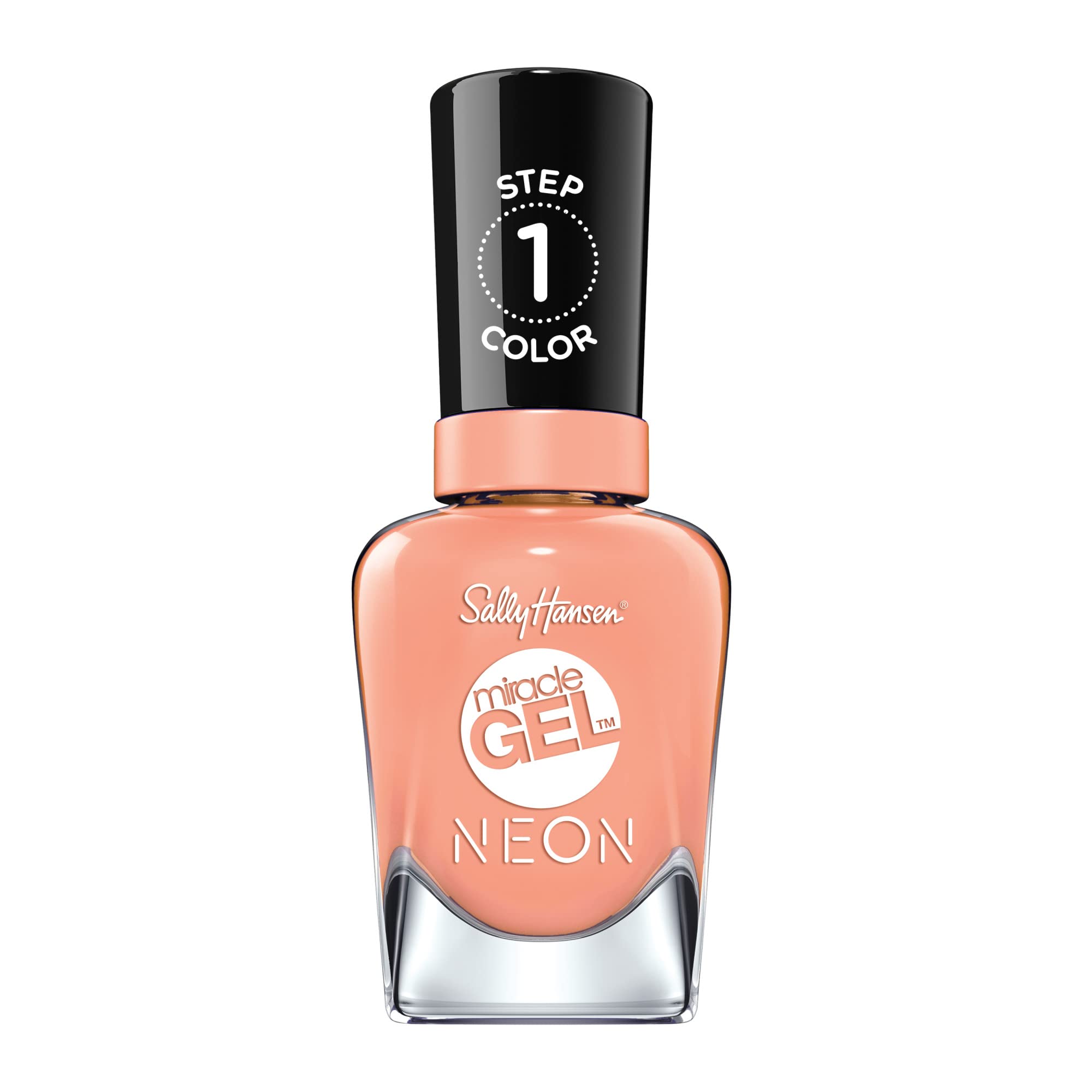 Sally Hansen Miracle Gel Nail Polish - Peach Please, Long-Lasting No UV Lamp Needed Gel Nail Polish, Orange Nail Color for Manicure & Pedicure | Perfect for Summer, Wedding, Party, Date Night, Everyday Wear, Nail Art, Salon & DIY Home Manicures | Ideal for Beach Vacations, Bridal Showers, Girls' Night Out, Professional Salons & Gift Giving | Great for All Seasons & Special Occasions