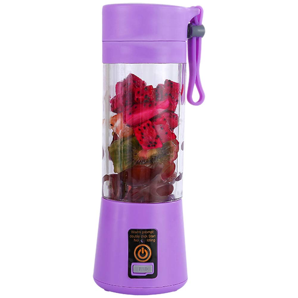 **USB Electric Safety Juicer Cup - Portable 380ml Rechargeable Blender for Fruits, Juice, Smoothies & Ice Crushing - Lightweight Travel & Gym Water Bottle (Purple)**