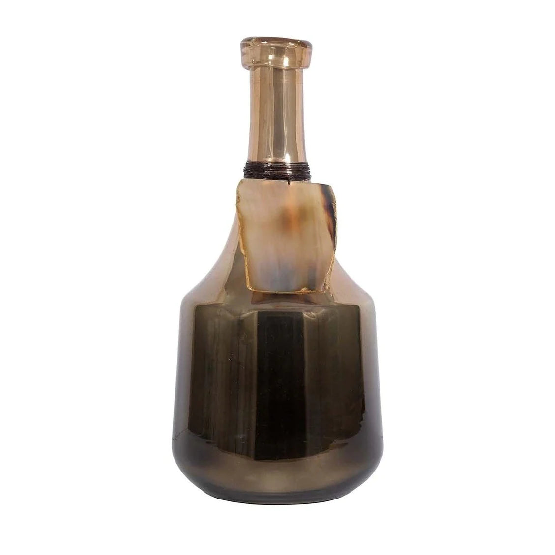 Alvar Bottle - Elegant Amber & Gold Finish Glass Water Bottle for Home, Office & Travel - Perfect for Hydration, Gifts & Daily Use