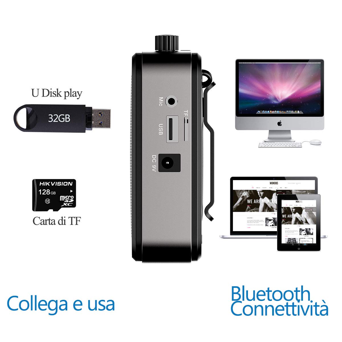 **Giecy 30W Portable Voice Amplifier with Microphone Headset - Rechargeable 2800mAh Battery, Mini PA System for Teachers, Tour Guides, Coaches & Presenters - Perfect for Outdoor Classes, Guided Tours, Sports Training & Public Speaking**