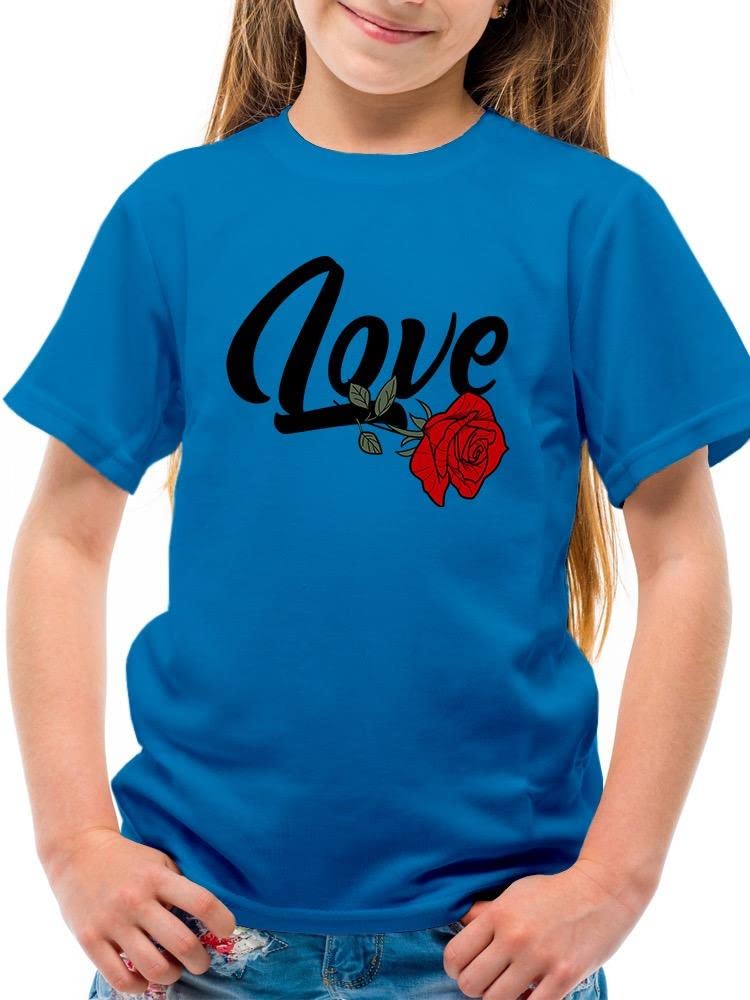 Youth's Love with Rose T-Shirt - Trendy Graphic Tee for Teens & Young Adults | Perfect for Casual Wear, School, and Date Nights