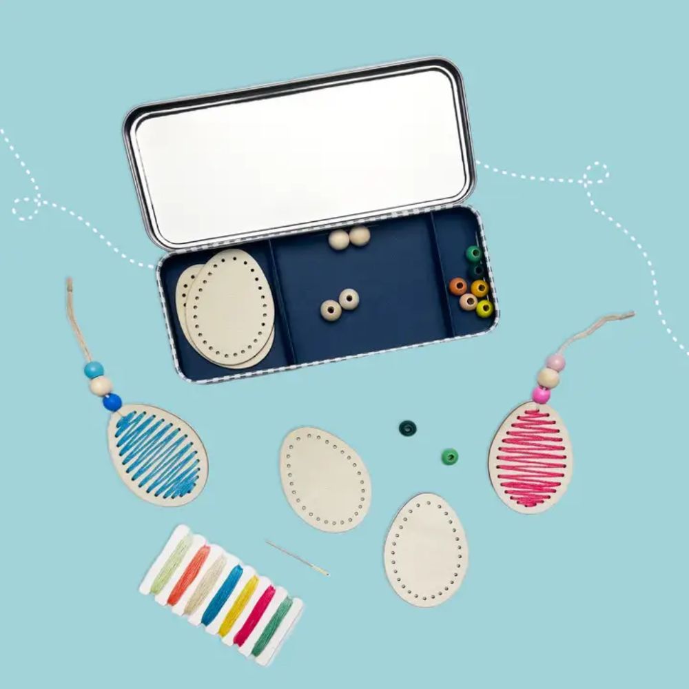 Premium Cotton Twist Springtime Stitches Egg Decoration Kit - DIY Easter Egg Decorating Set for Kids & Adults - Perfect for Easter Crafts, Holiday Decorations and Spring DIY Projects