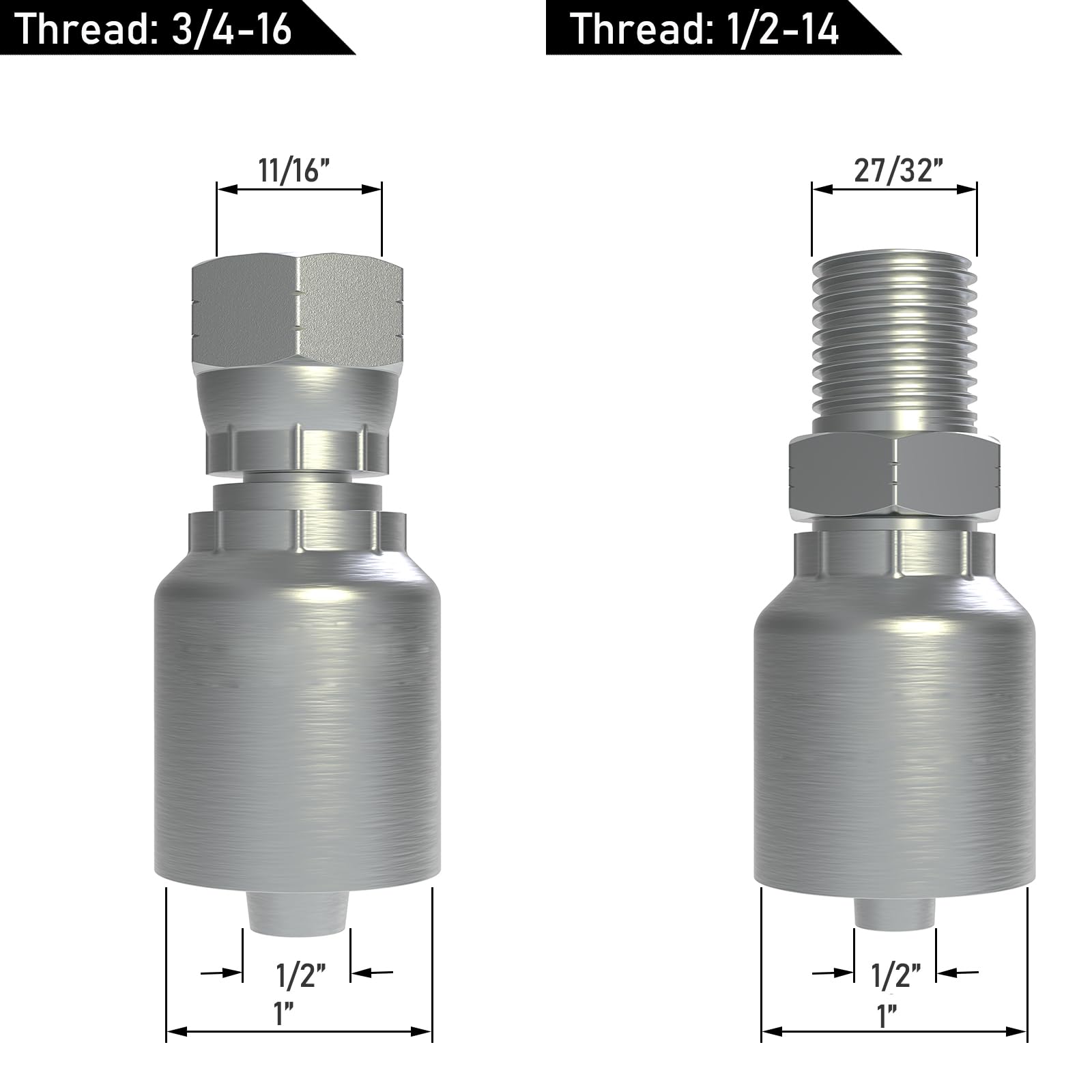 100 Ft 1/2 Inch Hydraulic Hose with 20PCS 1/2