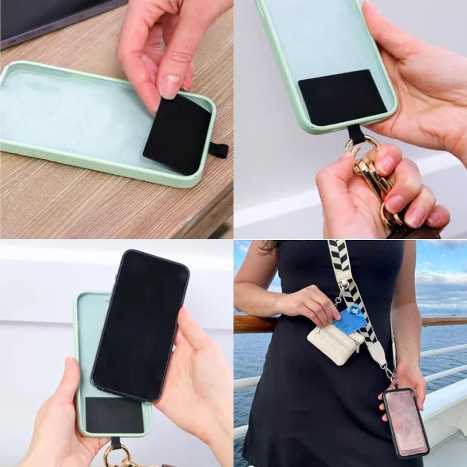Phone Strap with Zippered Pouch & Clip - Hands-Free Crossbody Wallet Strap for iPhone & Android - Perfect for Travel, Shopping & Outdoor Activities