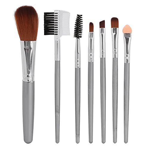 7-Piece Makeup Brush Set with Loose Powder Brush - Ergonomic PP Handle for Beginners, Home & Travel Use - Perfect for Powder Room & On-the-Go Touch Ups