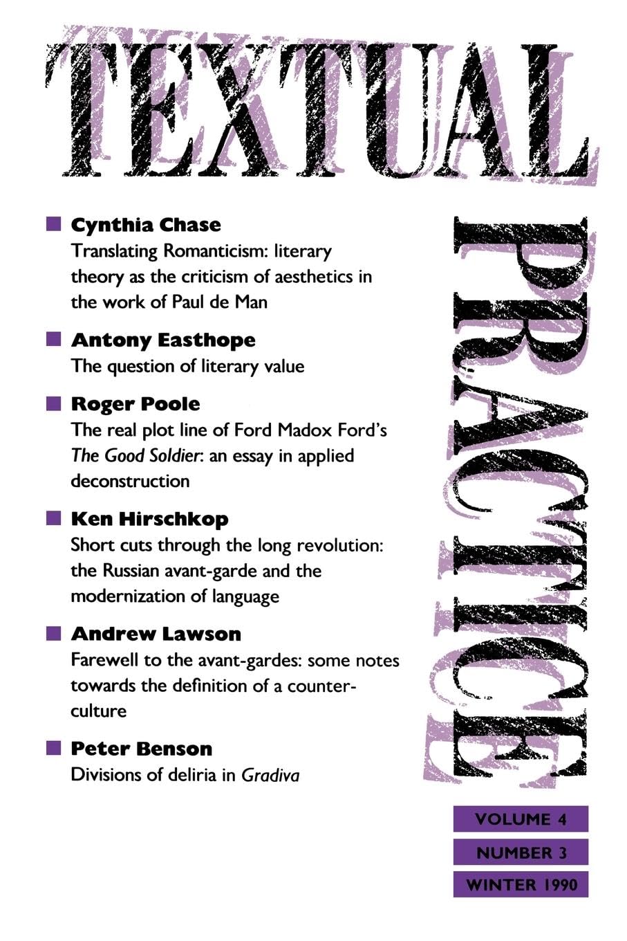 Textual Practice Journal - Volume 4, Issue 3 | Academic Literary Criticism & Theory Research | Perfect for Scholars, Researchers & Literature Students