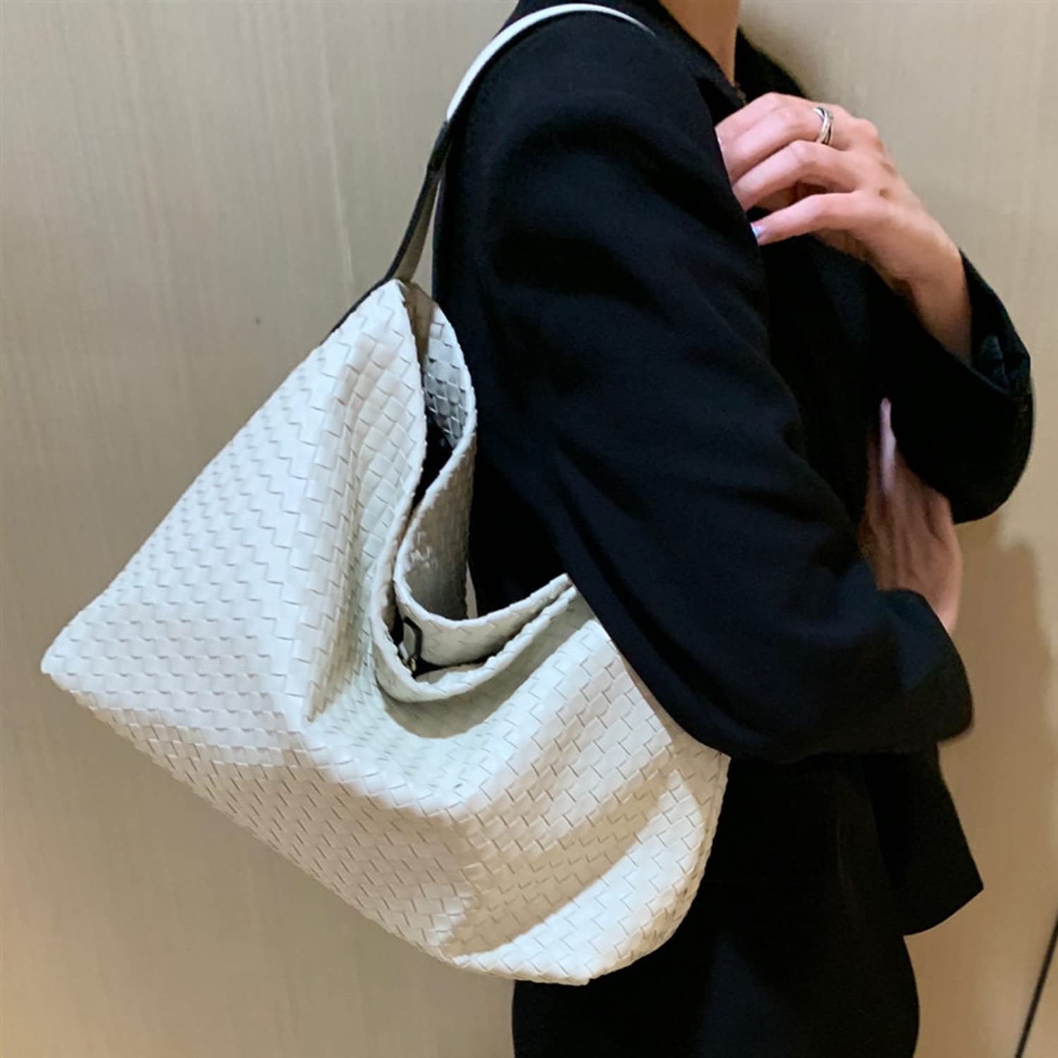 Stylish Vegan Leather Woven Tote Bag for Women - Boston Satchel Messenger Crossbody Shoulder Bag | Perfect for Work, Travel & Everyday Use