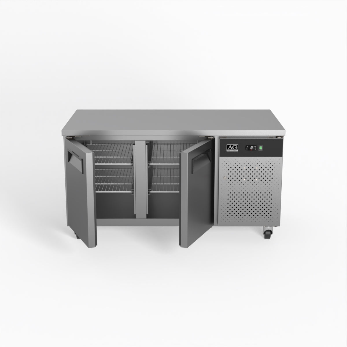 Commercial Under Counter Refrigerator - 2 Door Stainless Steel Worktop Fridge, 800mm Depth, PAX2100TN - Ideal for Restaurants, Cafes, Bars & Commercial Kitchens