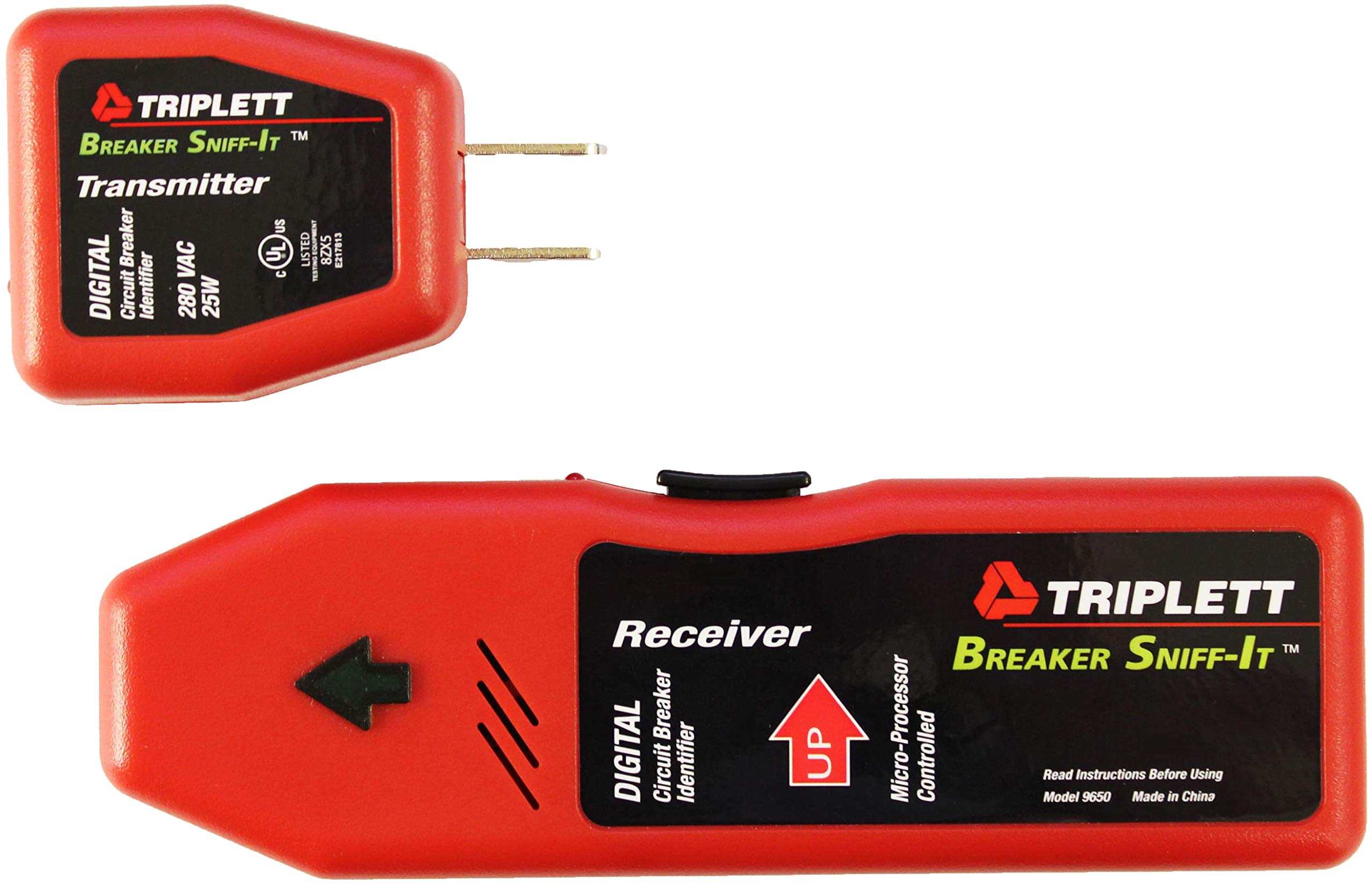 Triplett 9650 Breaker Sniff-It Automatic Circuit Breaker Locator with Audible & Visual Alerts - Ideal for Home Electrical Panel Mapping & DIY Circuit Tracing
