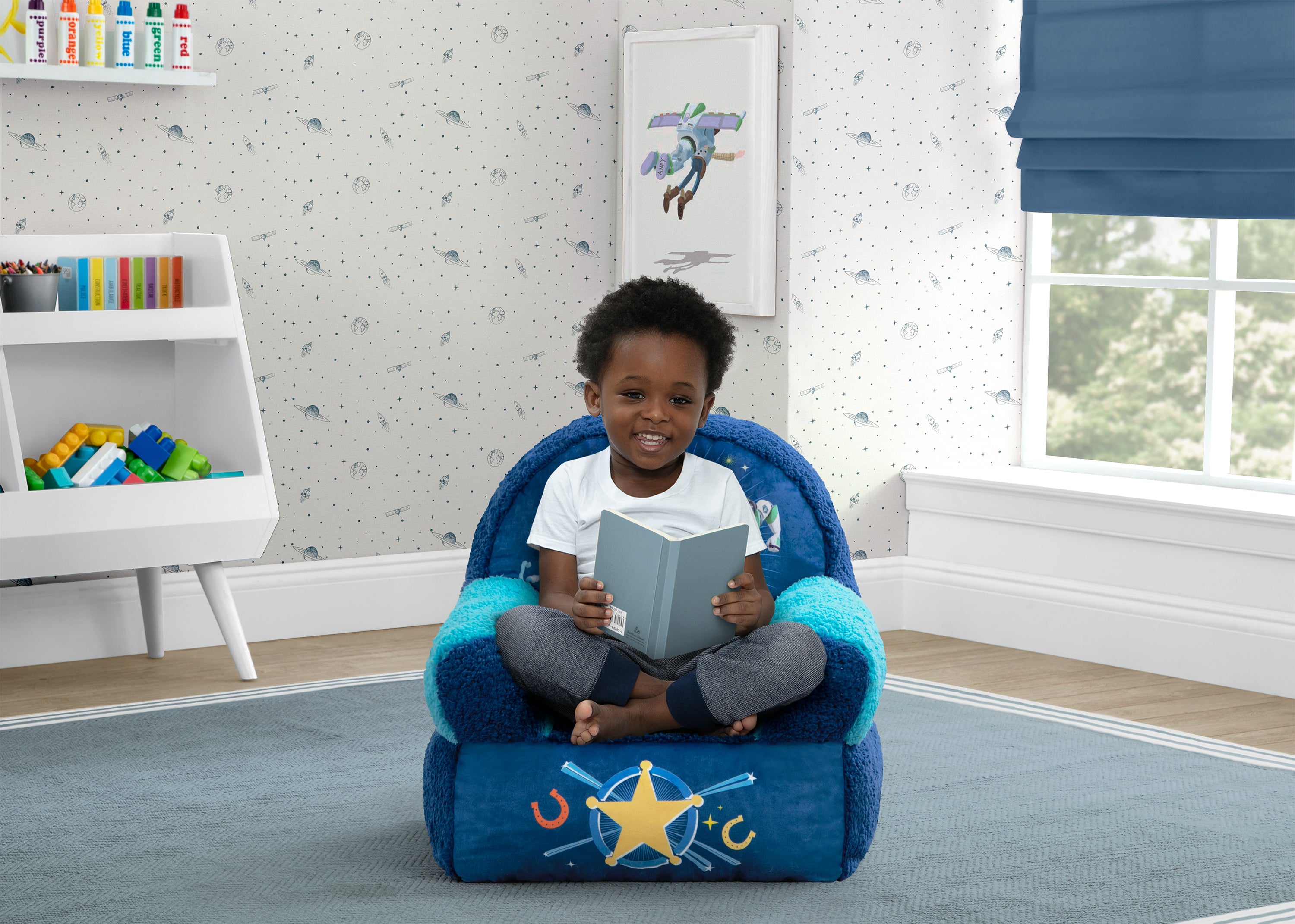Toy Story Cozee Buddy Chair - Plush Kids Chair for Playroom, Bedroom & Movie Nights - Perfect Gift for Disney Fans & Toddlers