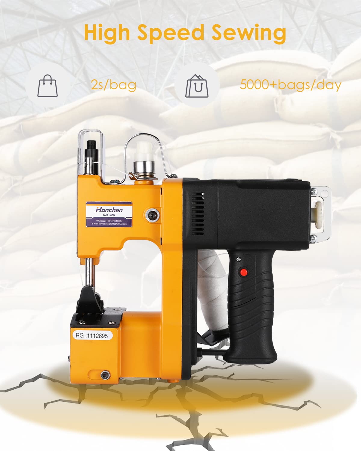 Hanchen Portable Bag Sewing Machine with 6 Spools of High-Quality Thread - Perfect for DIY Crafts, Leather Repair & Home Tailoring Projects