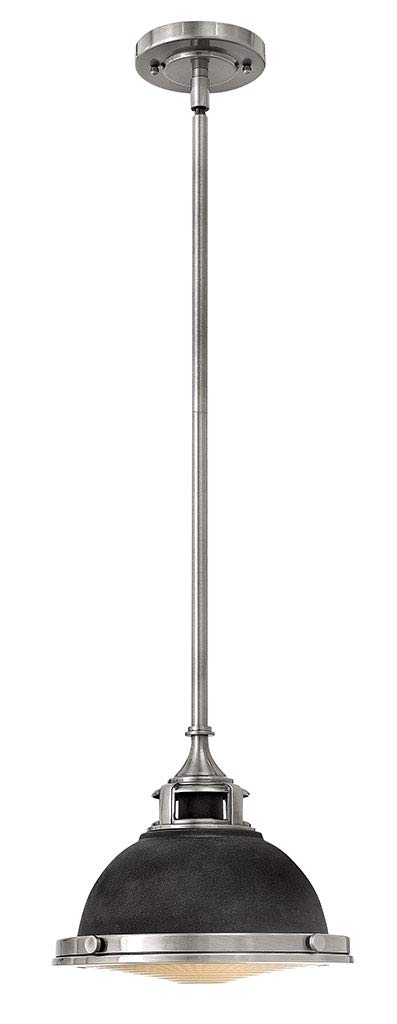 Hinkley Lighting 3122DZ Aged Zinc One Light Pendant - Amelia Collection | Modern Farmhouse & Industrial Style Ceiling Light for Kitchen Island, Dining Room, Entryway