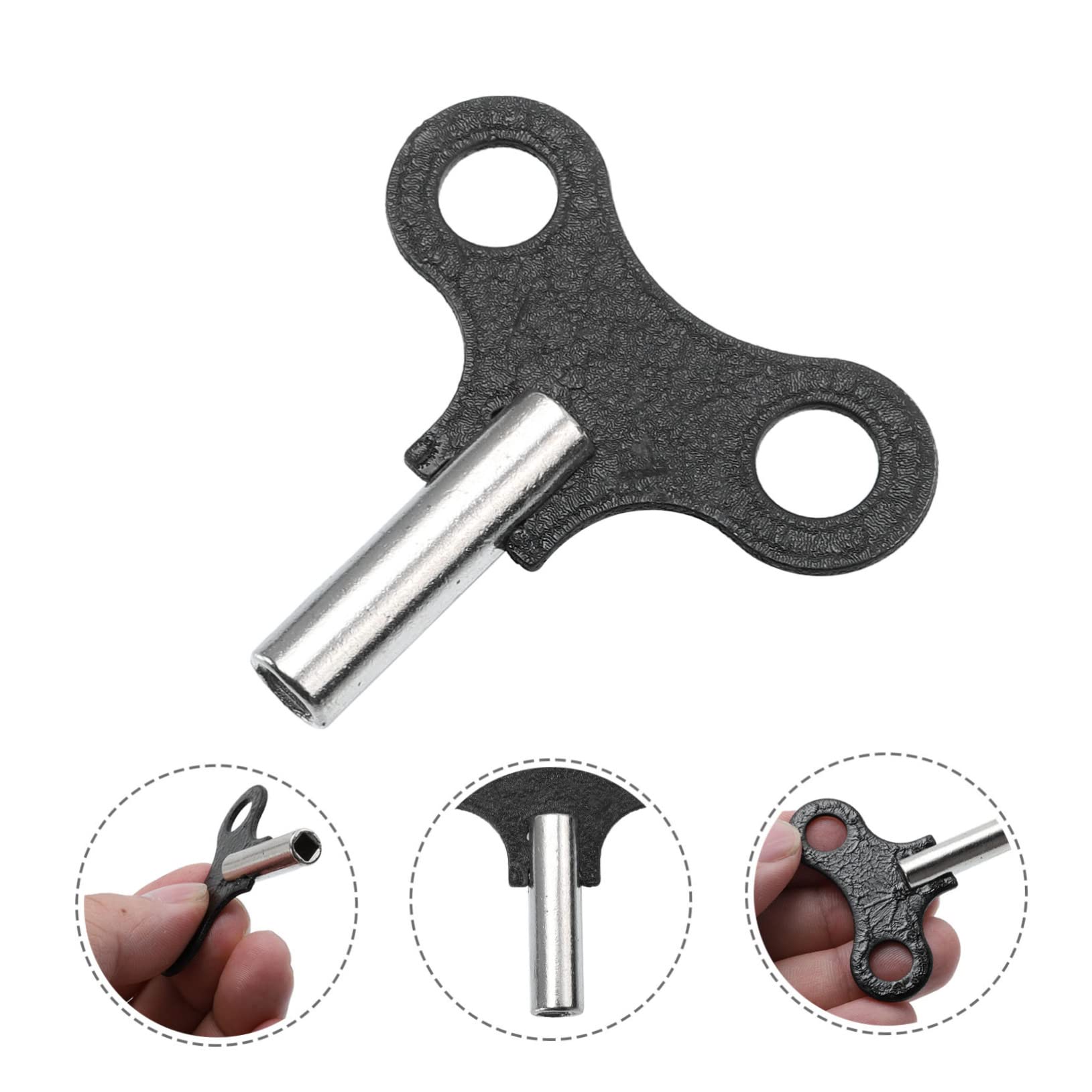 VOSAREA 3-Piece Universal Clock Key Set - Black Clock Winding Keys for Grandfather, Wall & Mantle Clocks - Essential Clock Repair & Maintenance Tools