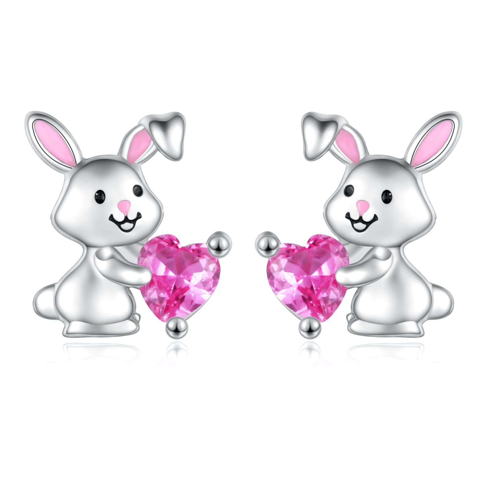 925 Sterling Silver Animal Stud Earrings for Women - Cow, Panda, Bunny - Hypoallergenic Jewelry Gifts for Daily Wear & Special Occasions