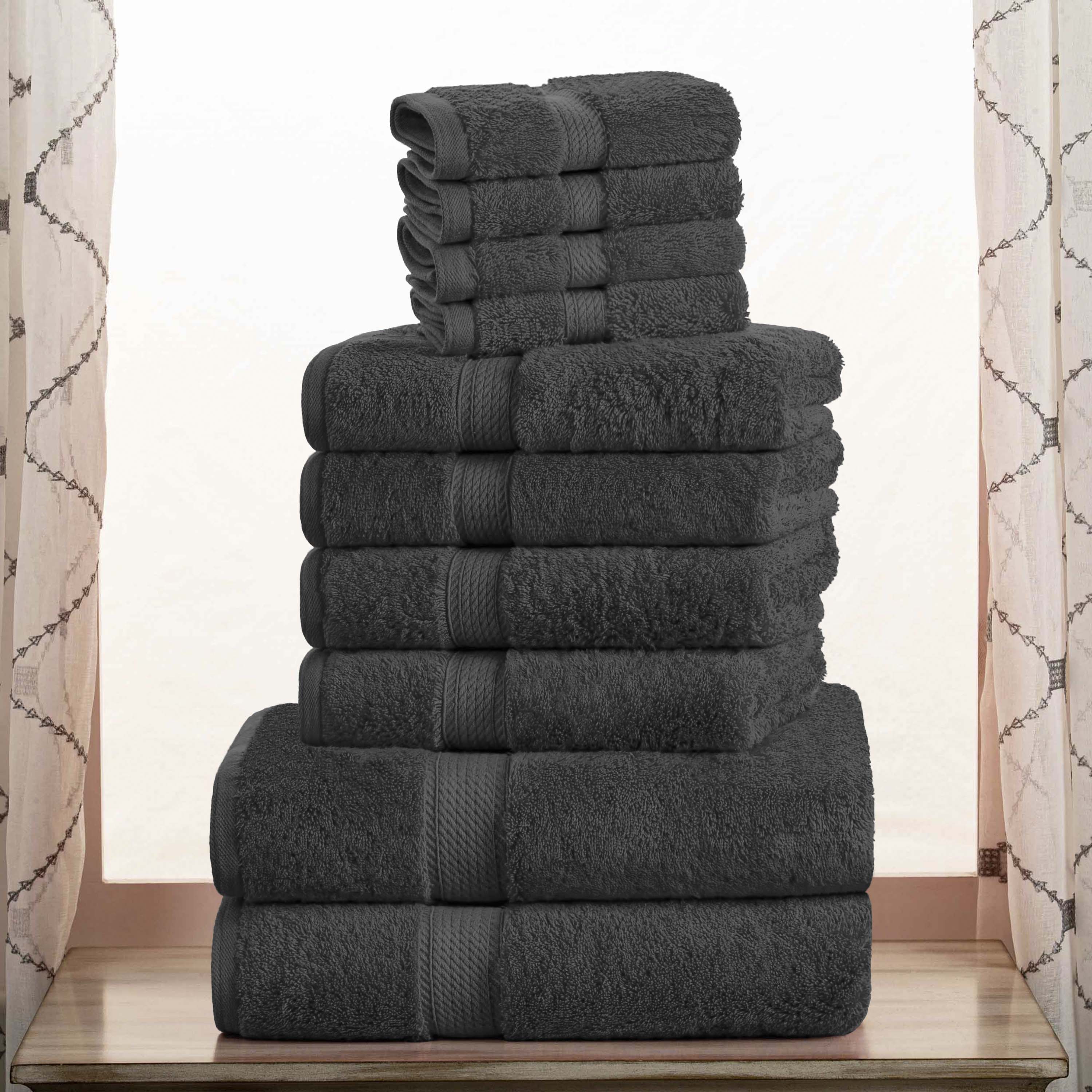 Premium Egyptian Cotton Plush Heavyweight Towel Set - 10 Piece Ultra Absorbent Luxury Bath Towels for Spa, Hotel & Home Use