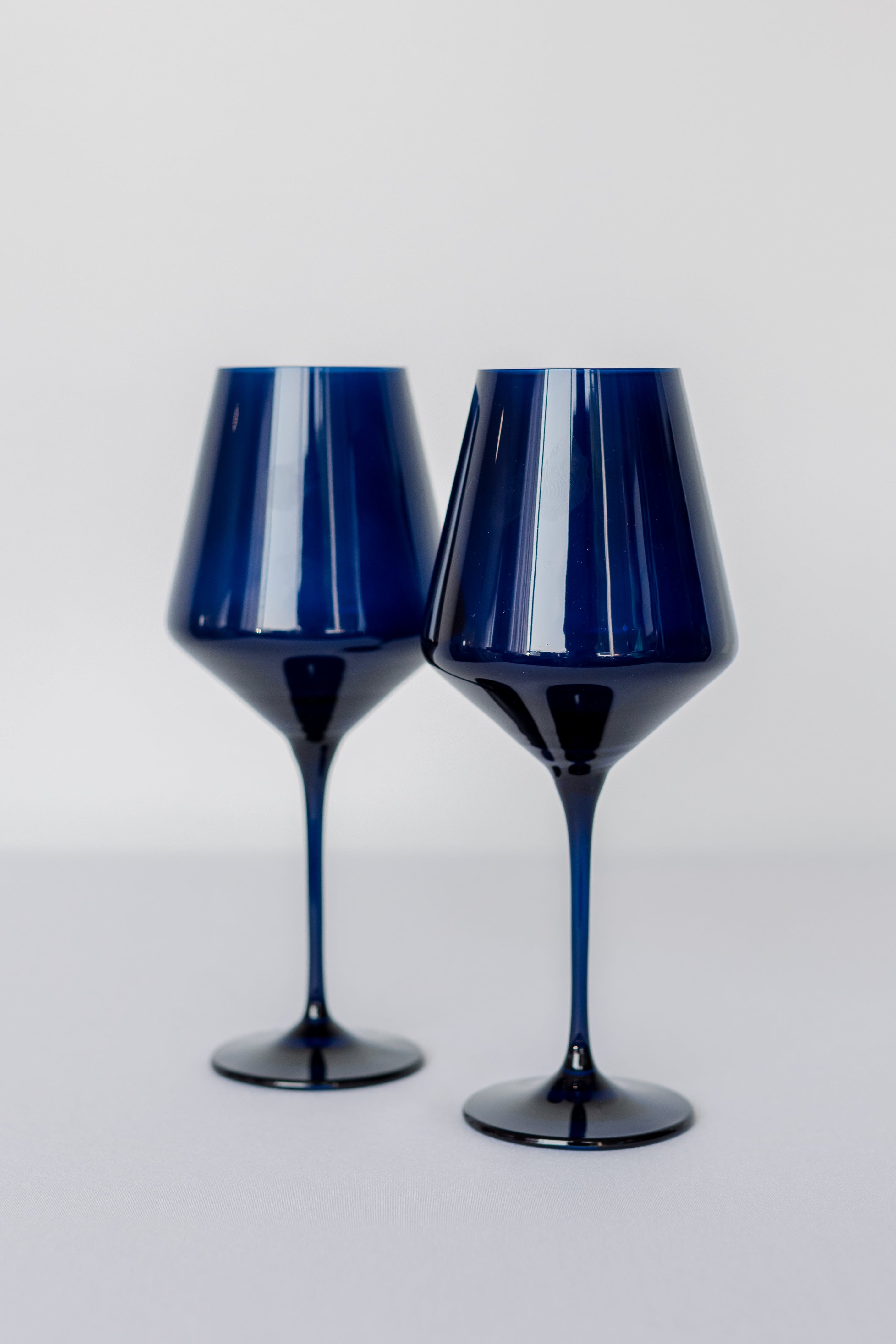 Elegant Estelle Colored Wine Glasses Set of 2 - Midnight Blue Stemware for Red & White Wine - Perfect for Dinner Parties, Romantic Dates & Home Bar Decor