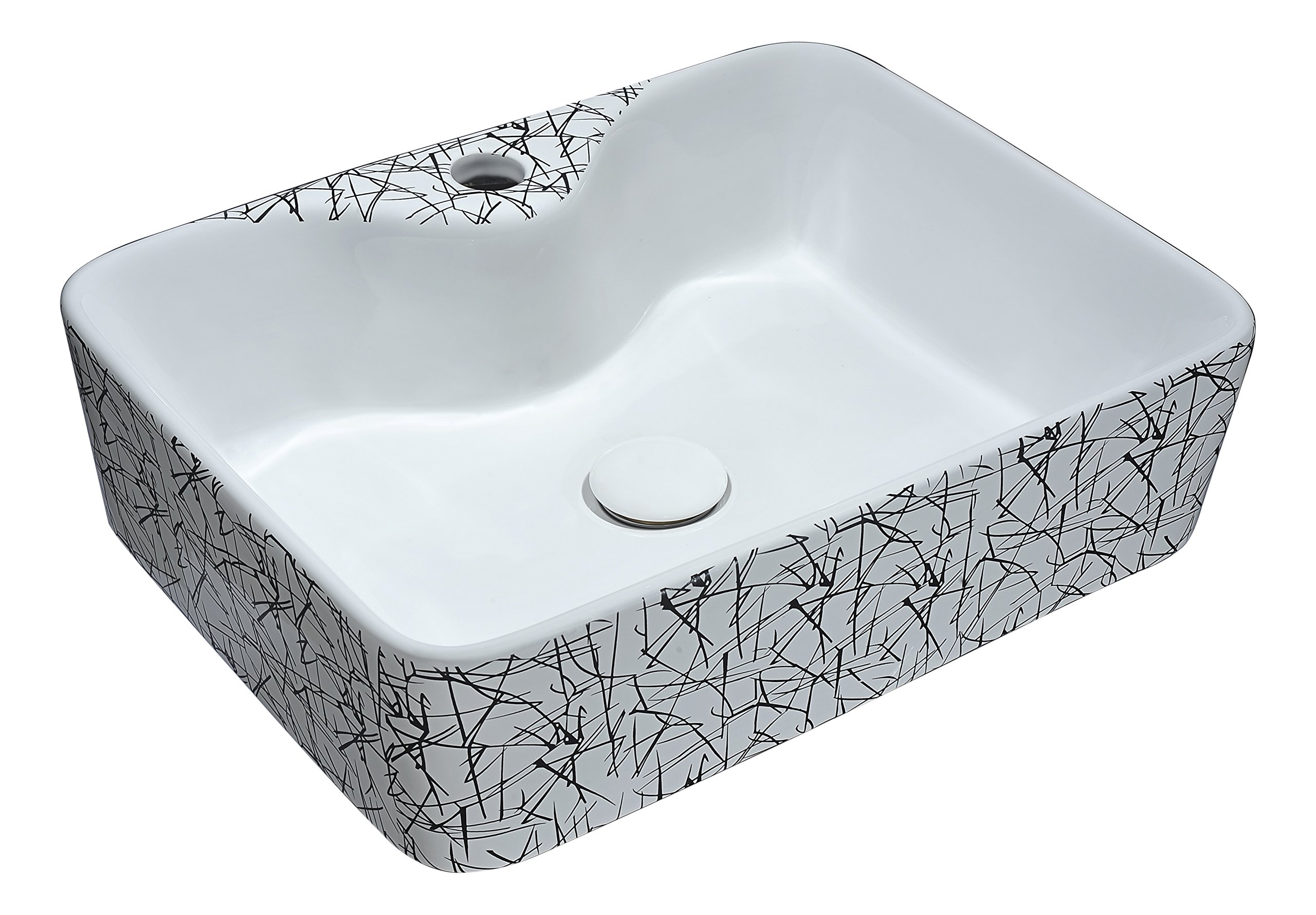 ANZZI Ceramic Vessel Sink in Grey with Belgian Stitch Design LS-AZ268 - Perfect for Modern Bathroom Vanities and Powder Rooms