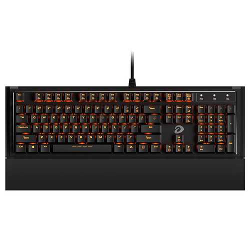 Dareu EK835 104-Key RGB Backlit Mechanical Gaming Keyboard with Orange LED Lights, Metal Panel & BOX Switches - Perfect for PC Gaming, Typing & Office Work