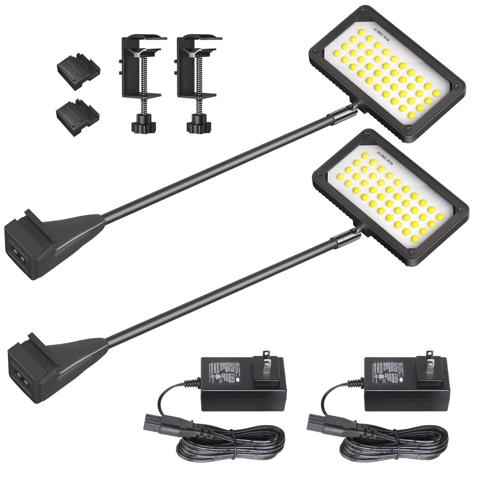 HitLights 2Pcs COB LED Display Lights 14V 20W - Trade Show Booth Lighting with Clamps, Mounting Brackets & Power Cables - Perfect for Store Exhibits, Art Displays & Retail Showcase Lighting