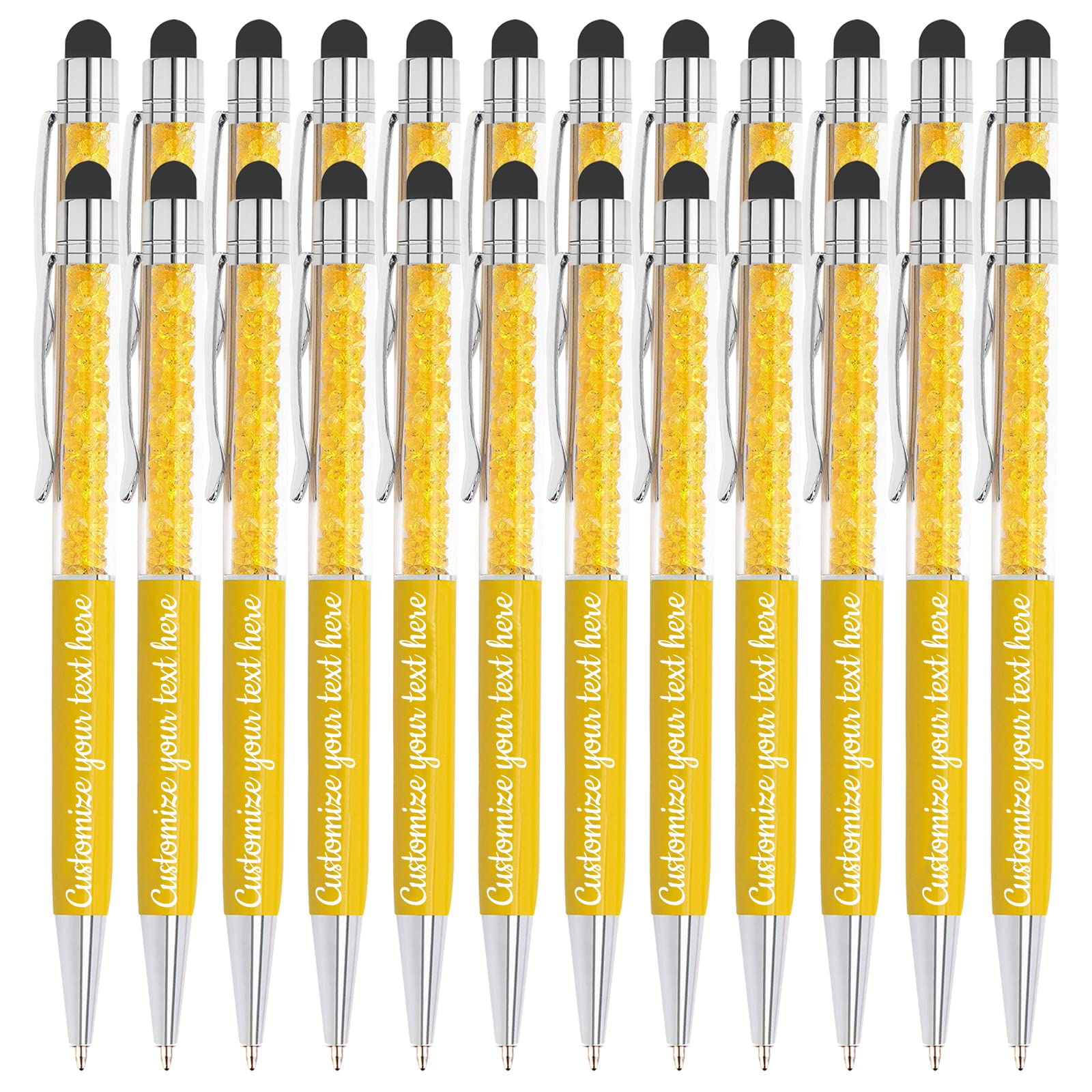 Custom 156-Piece Crystal Ballpoint Pen Set - Personalized Stylus Pen with Capacitive Touch for Notes, Tablets & Office Use - Engraved Text Option - Perfect for School, Business Gifts & Daily Writing