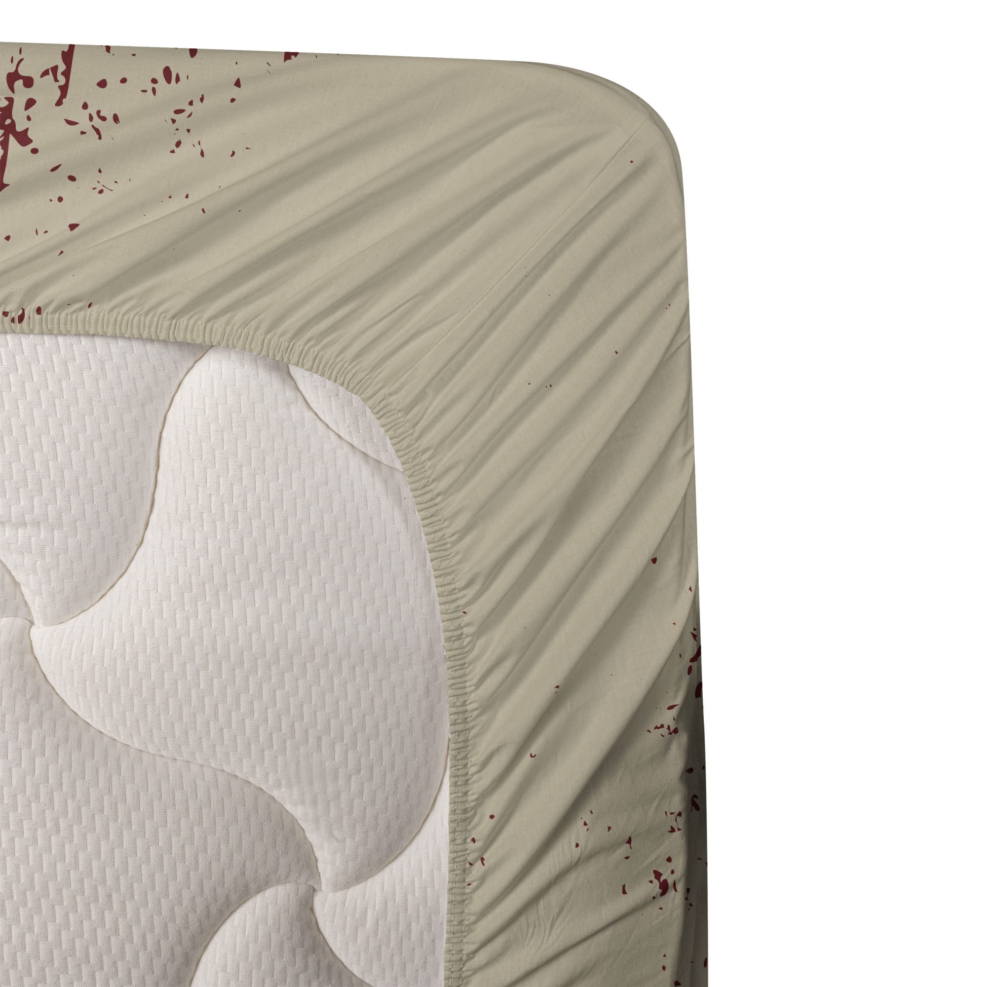 Ambesonne King Sheet Set - Fantasy Lion Courage with Armor & Shield on Grunge Backdrop, 4-Piece Bedding Set (Fitted Sheet, Flat Sheet, 2 Pillowcases) - Queen Size, Black White & Burgundy - Perfect for Themed Bedrooms, Game Rooms & Lion Lovers